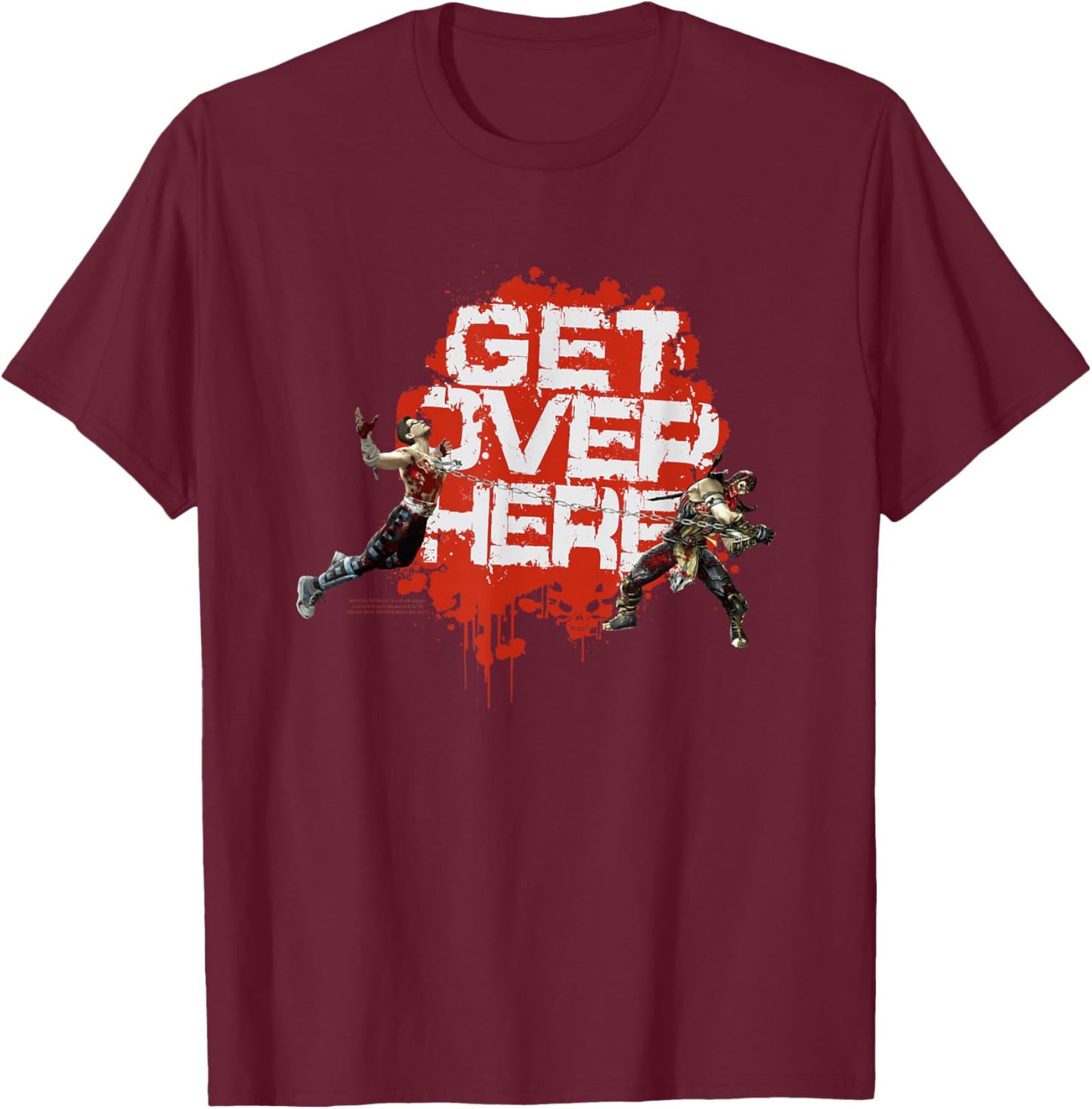 Mortal Kombat 9 Get Over Here T-Shirt - T-Shirt | Maroon