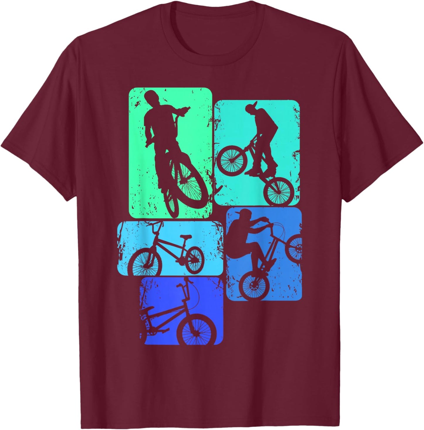 BMX Bike Bicycle Stunt Racing Kids Boys T-Shirt - T-Shirt | Maroon