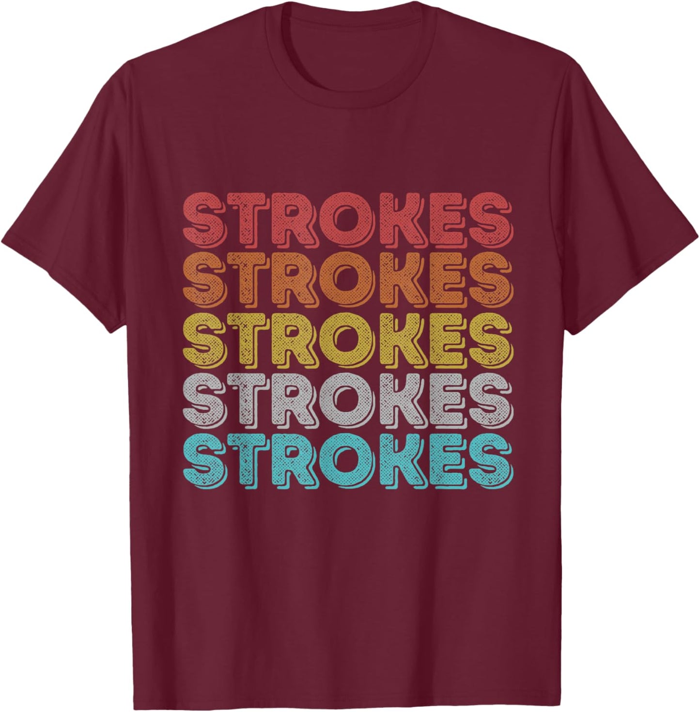 Vintage Retro Strokes , Black T-Shirt - T-Shirt | Maroon
