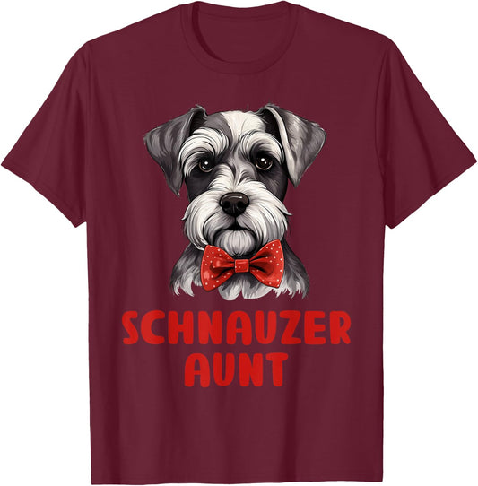 Schnauzer Aunt Dog Lovers Gift Miniature Schnauzer Owner T-Shirt - T-Shirt | Maroon