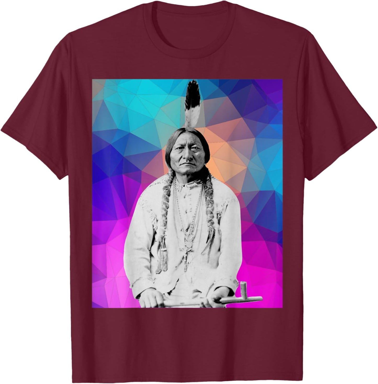 Sitting Bull Native American Indian Chief Lakota Sioux Pride T-Shirt - T-Shirt | Maroon