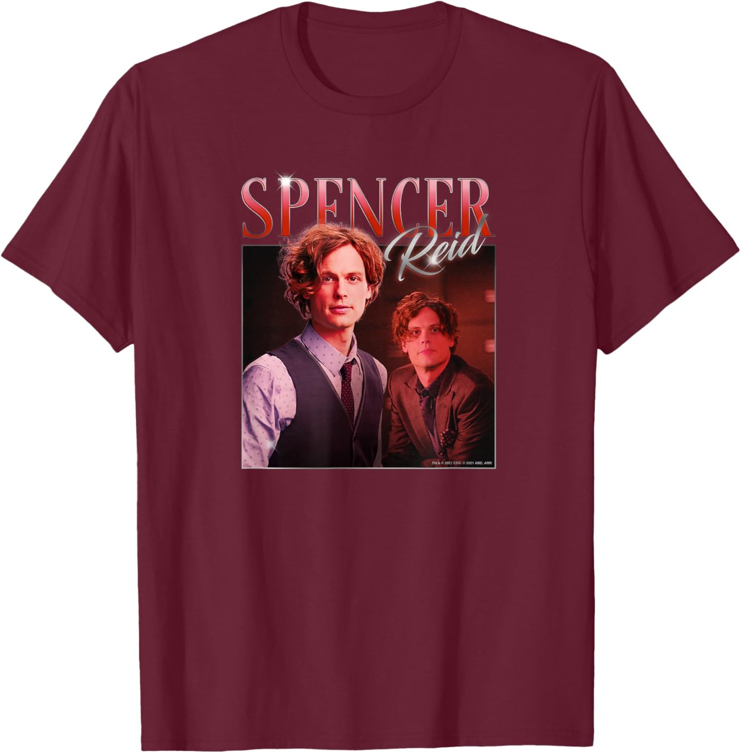 Criminal Minds 80s Spencer Reid T-Shirt - T-Shirt | Maroon