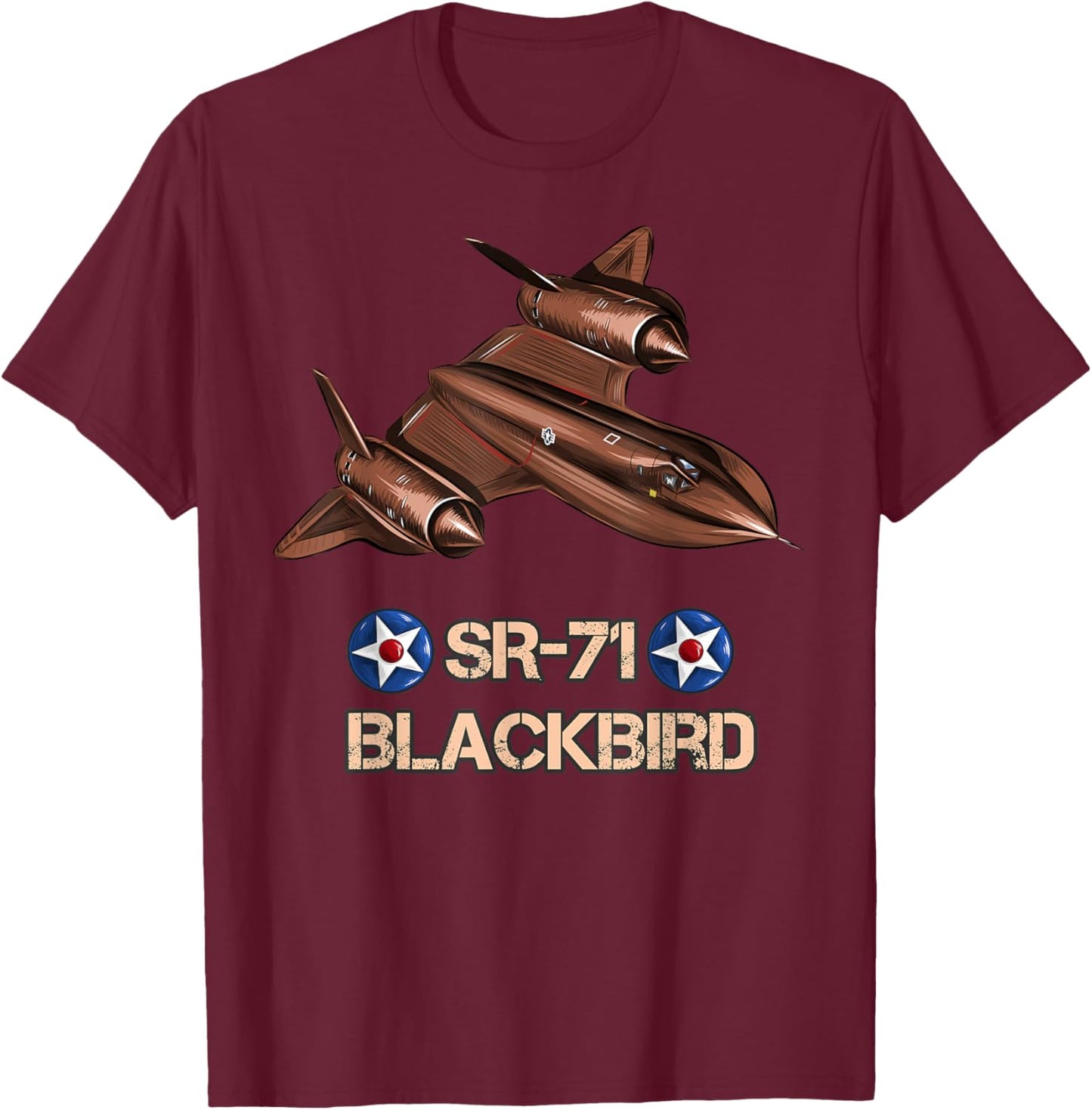 American Reconnaissance Aircraft SR71 Blackbird T-Shirt - T-Shirt | Maroon