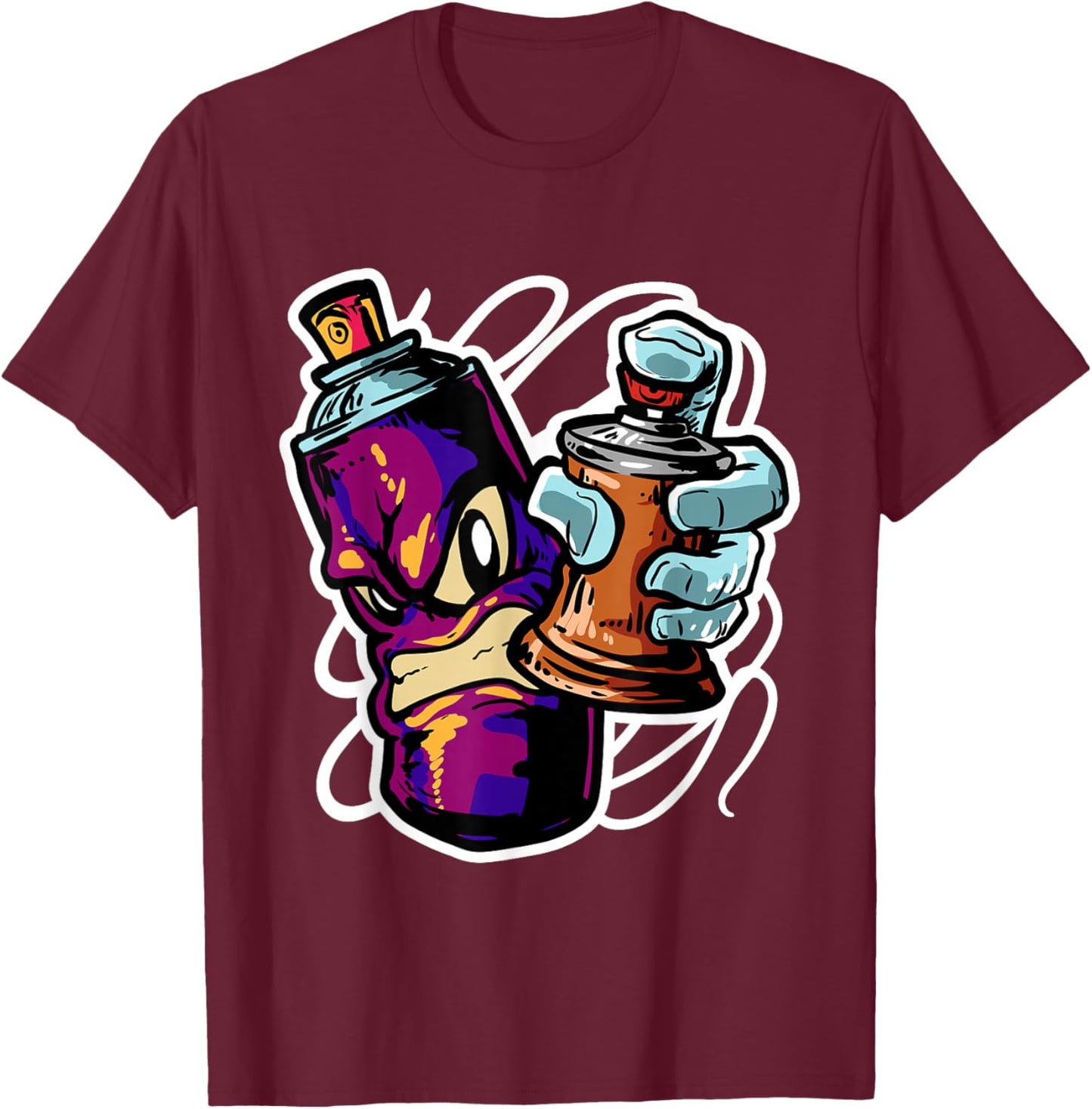 Graffiti Sprayer Street Artist Fat Cap Spray Can T-Shirt - T-Shirt | Maroon