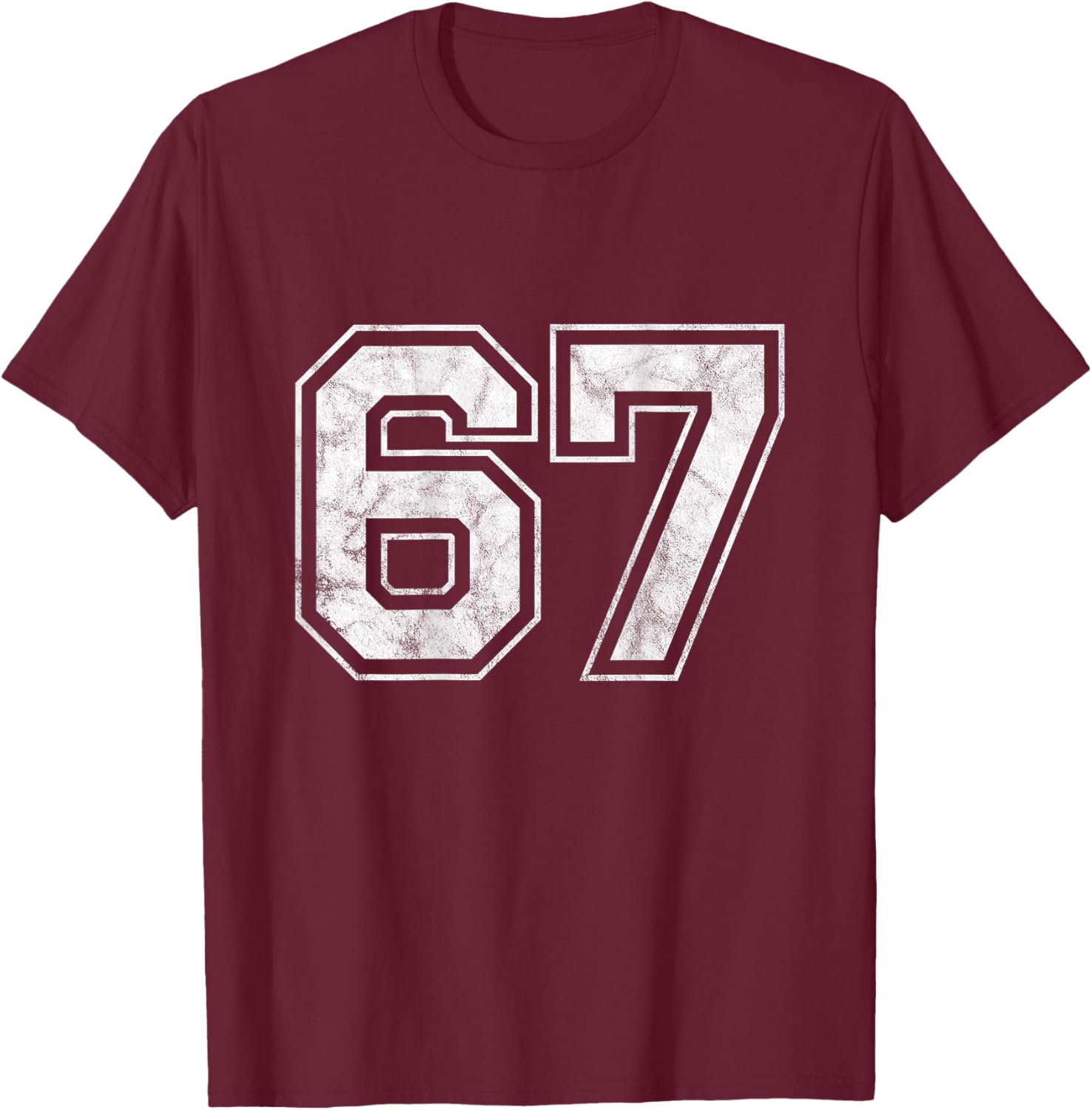Number 67 on the back T-Shirt - T-Shirt | Maroon