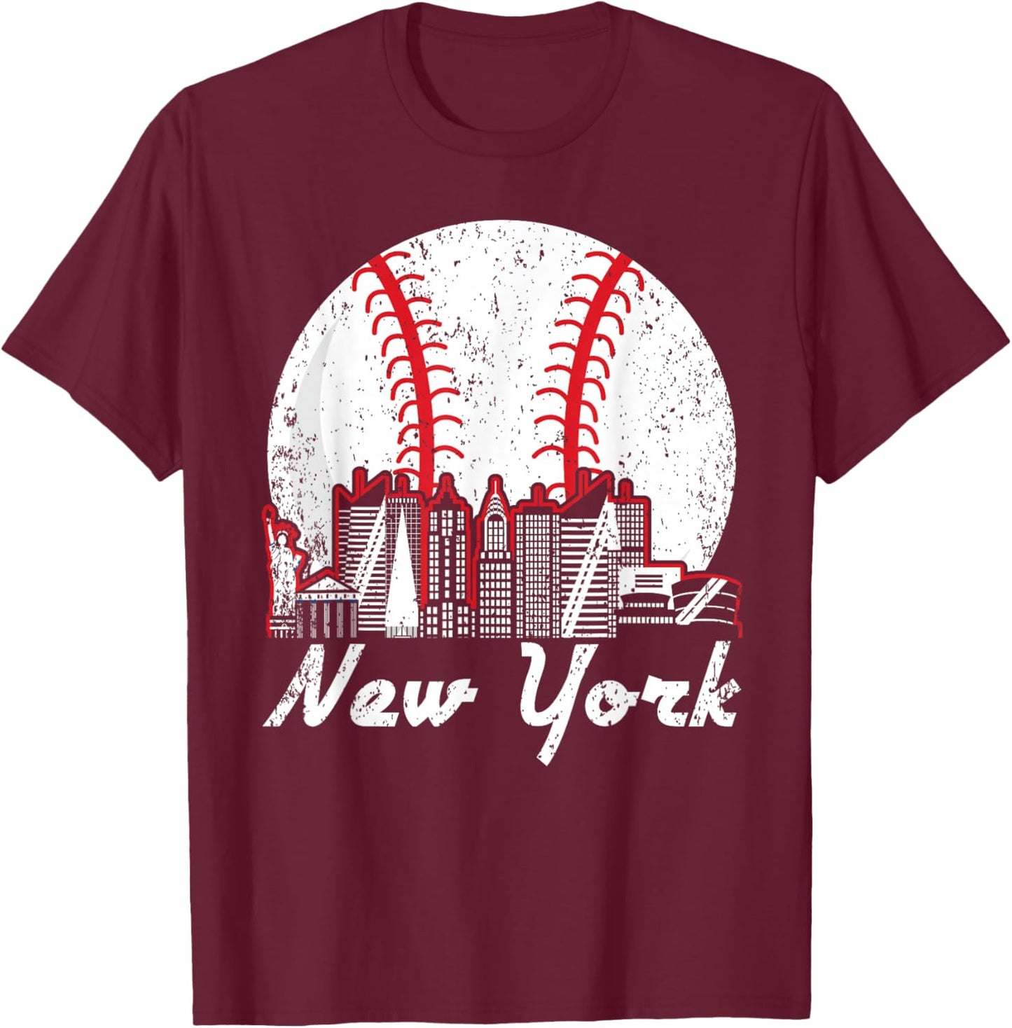 New York Baseball NY T-Shirt - T-Shirt | Maroon