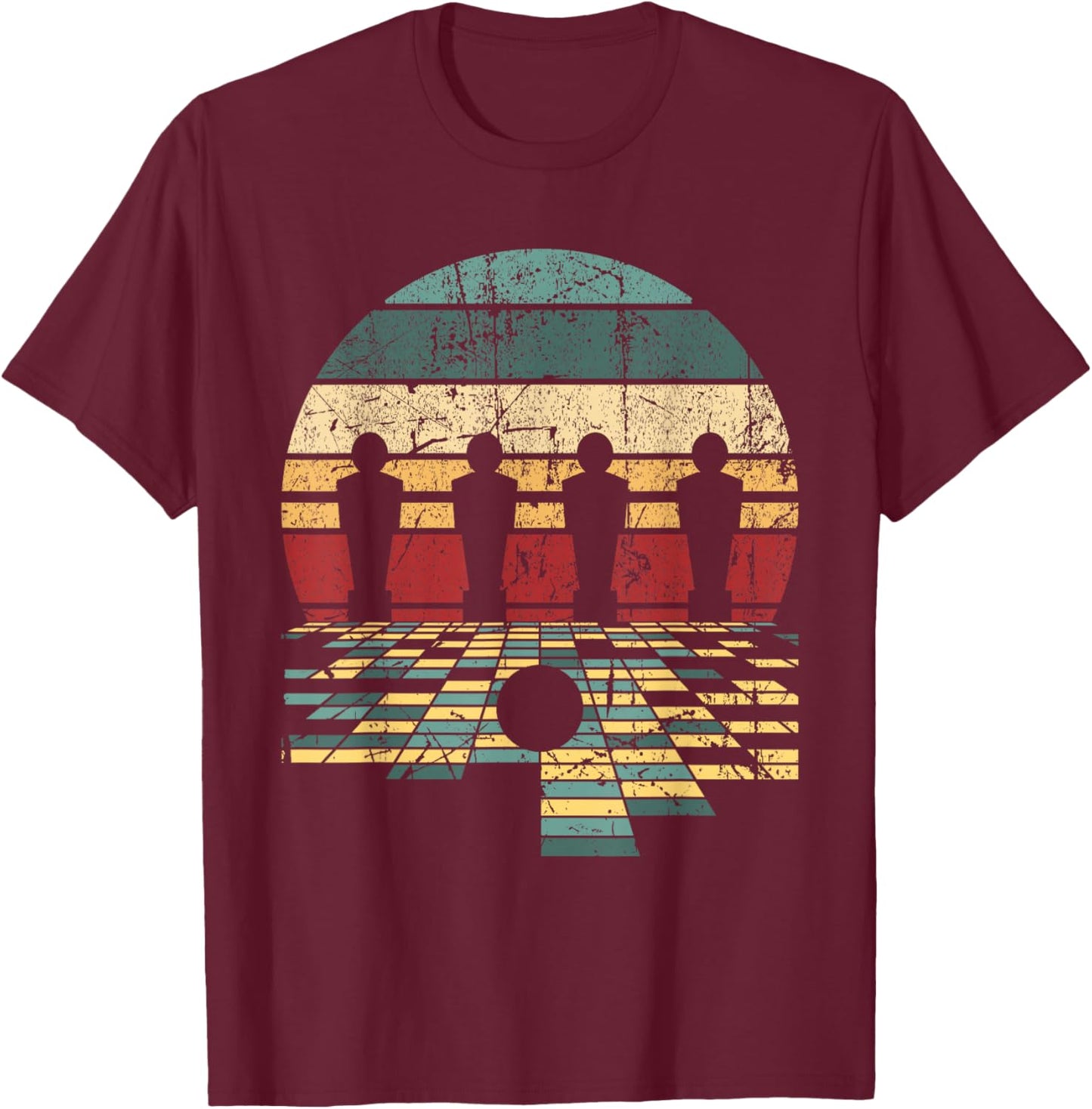 Retro Vintage Foosball Player Table Football Table Soccer T-Shirt - T-Shirt | Maroon