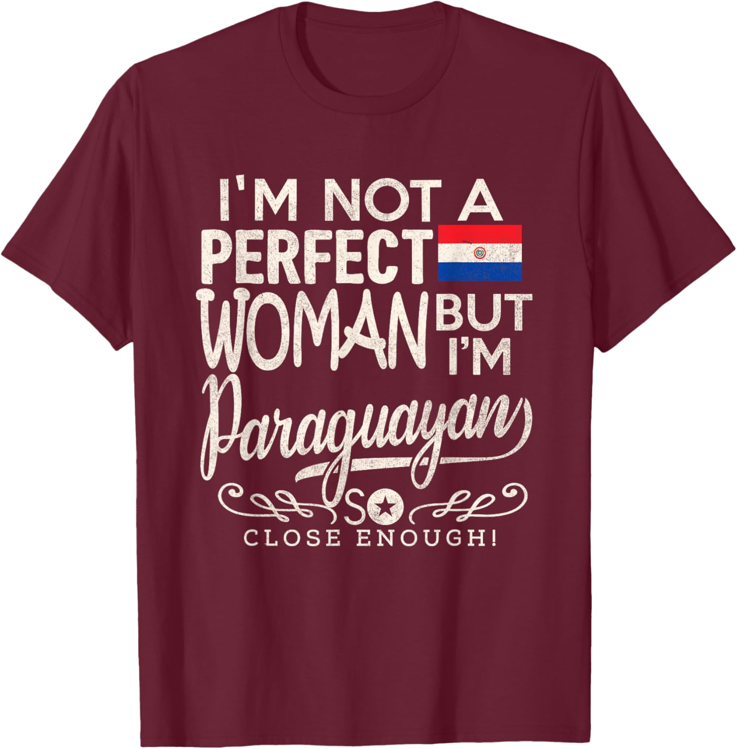 Paraguay Flag Woman Shirt Paraguayan Pride Souvenir Funny T-Shirt - T-Shirt | Maroon