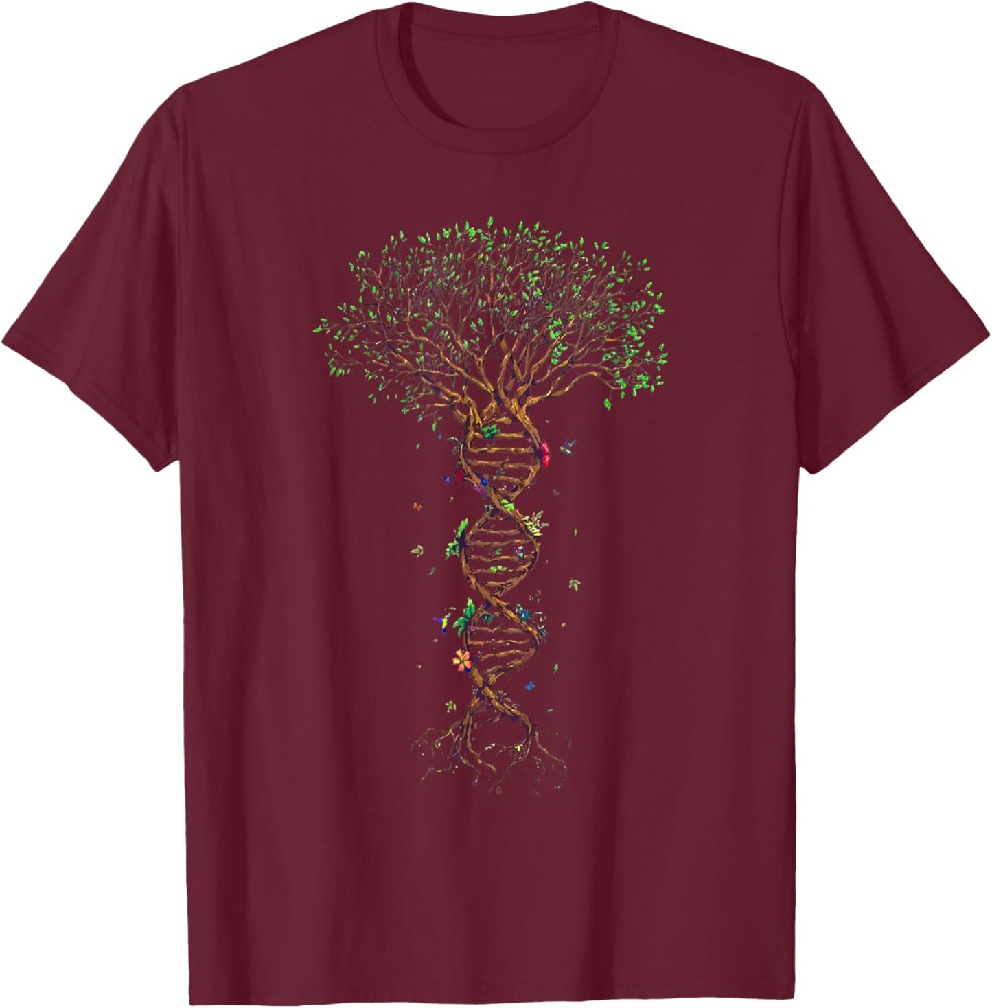 DNA Tree Genetic Funny Earth Day Plant A Tree Life Humor T-Shirt - T-Shirt | Maroon