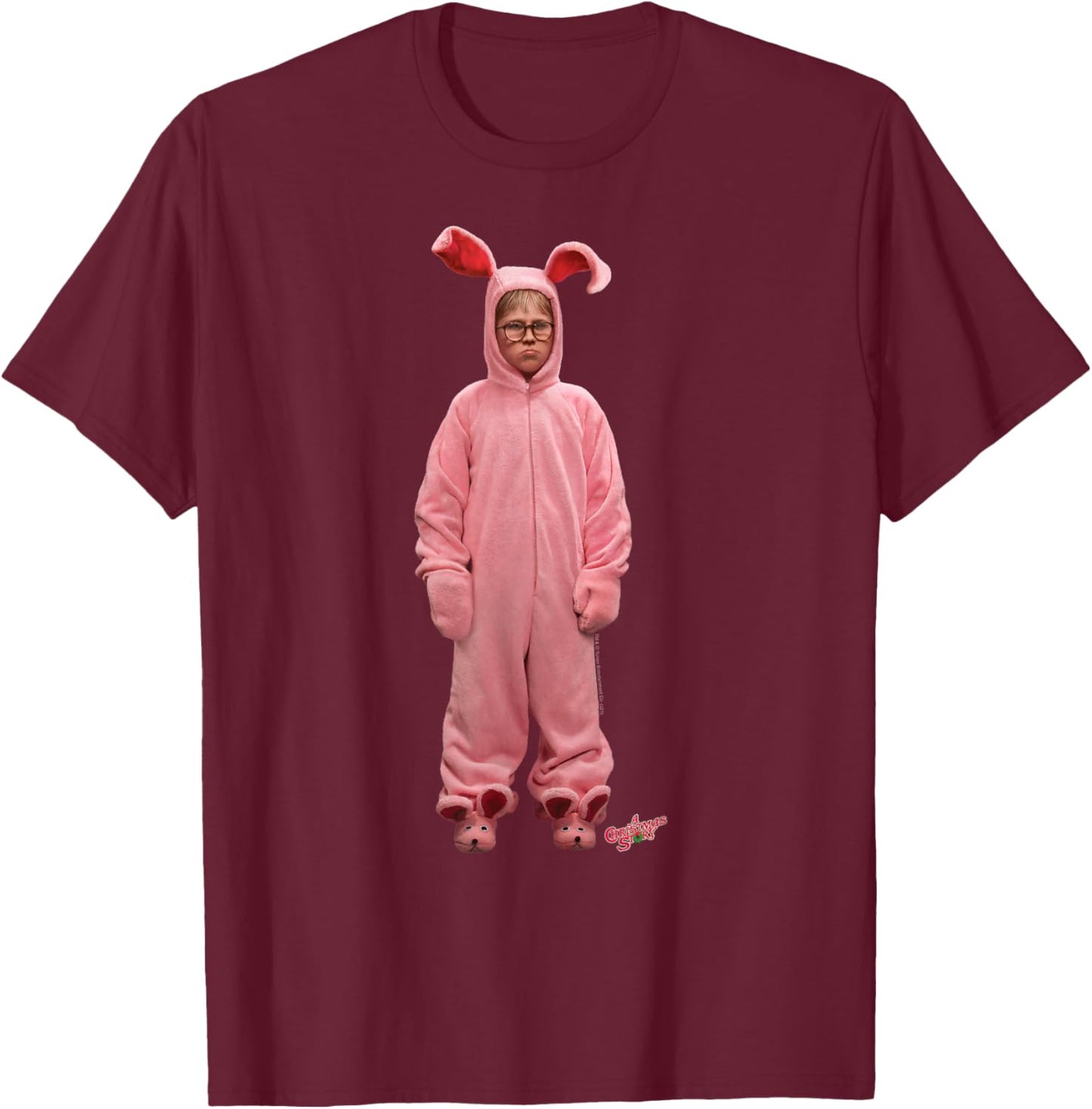A Christmas Story Ralphie Pink Bunny Pink Nightmare T-Shirt - T-Shirt | Maroon