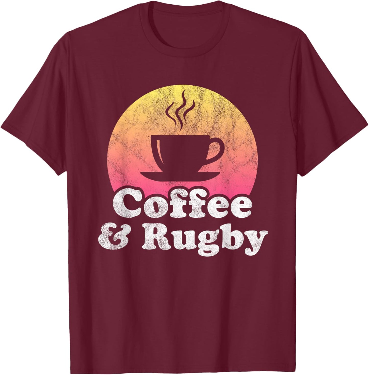 Coffee and Rugby T-Shirt - T-Shirt | Maroon
