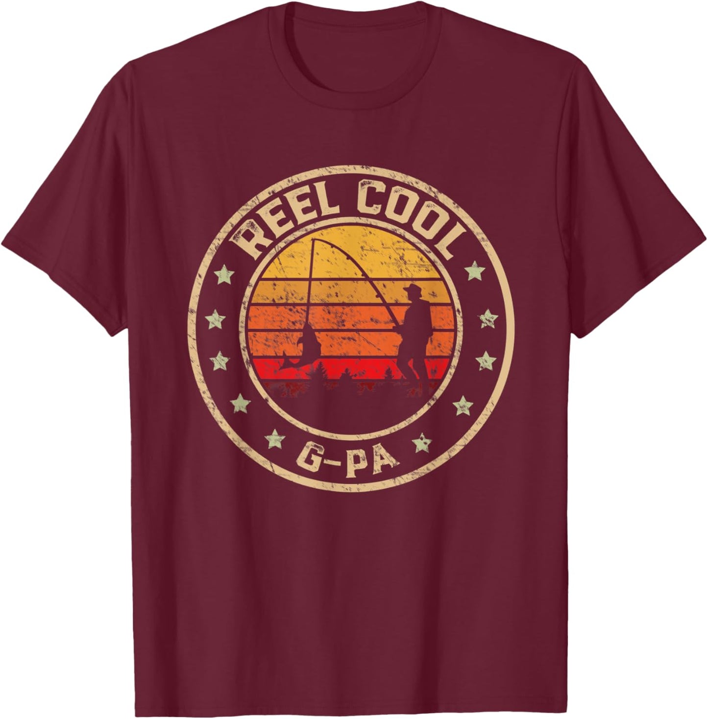 Reel Cool G-Pa Fish Fishing Shirt Father's Day T-Shirt - T-Shirt | Maroon