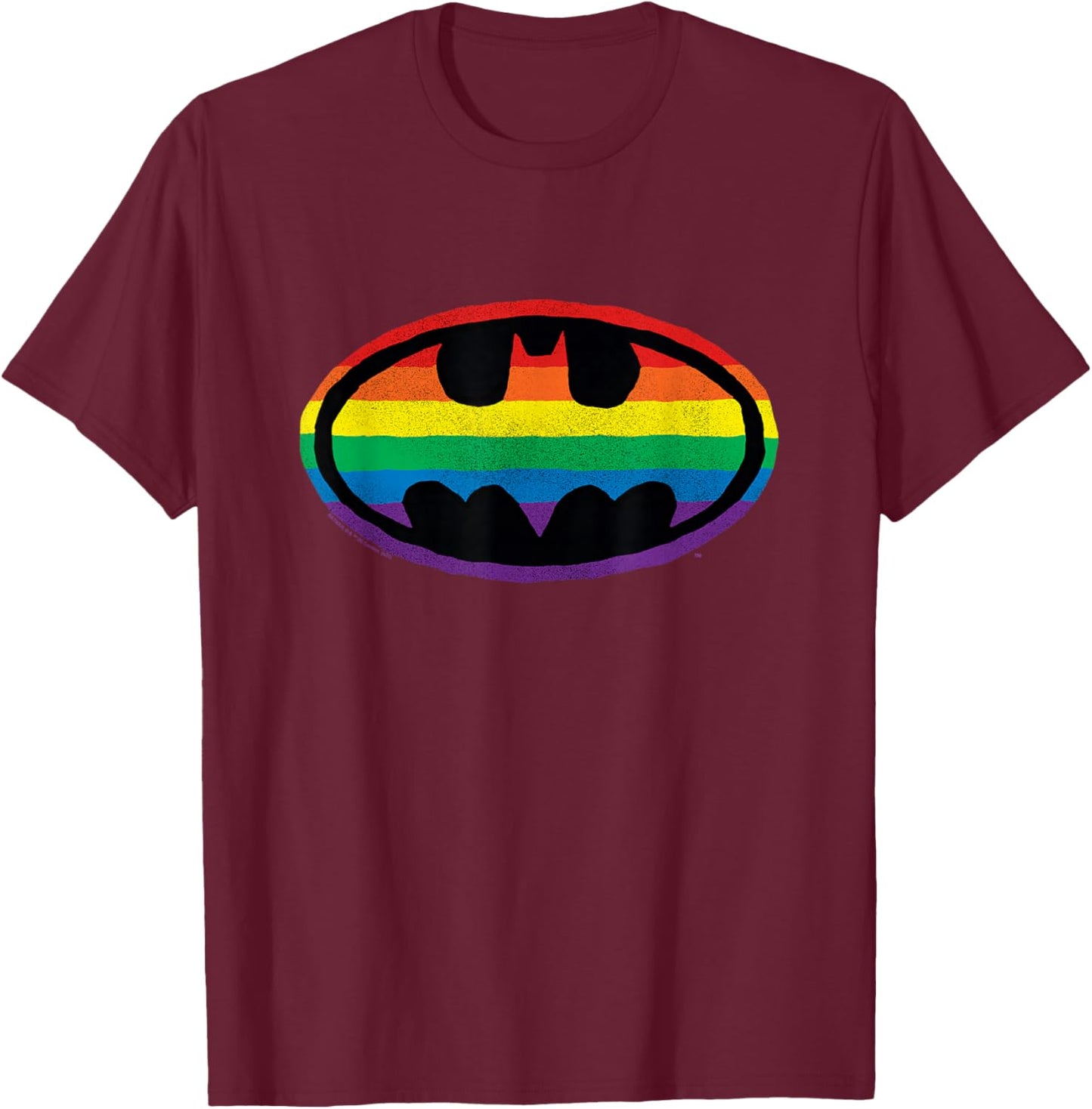 Batman Pride Rainbow Logo T-Shirt - T-Shirt | Maroon