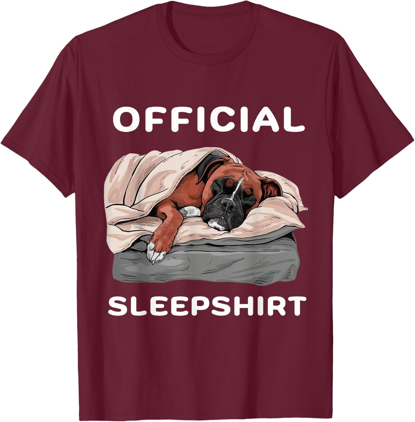 Boxer Dog Lover Official Sleepshirt Pyjamas T-Shirt - T-Shirt | Maroon
