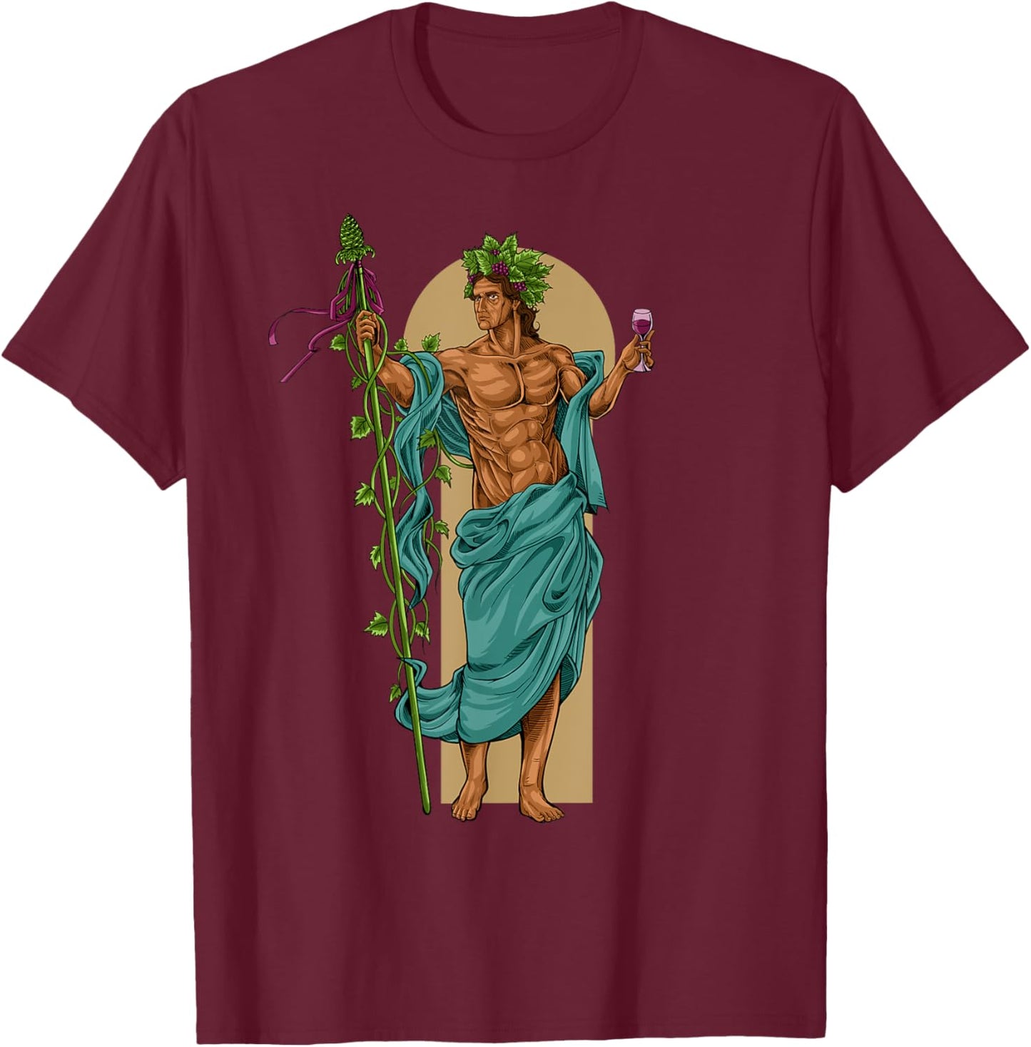 God of Greek mythology - Bacchus Dionysus T-Shirt - T-Shirt | Maroon