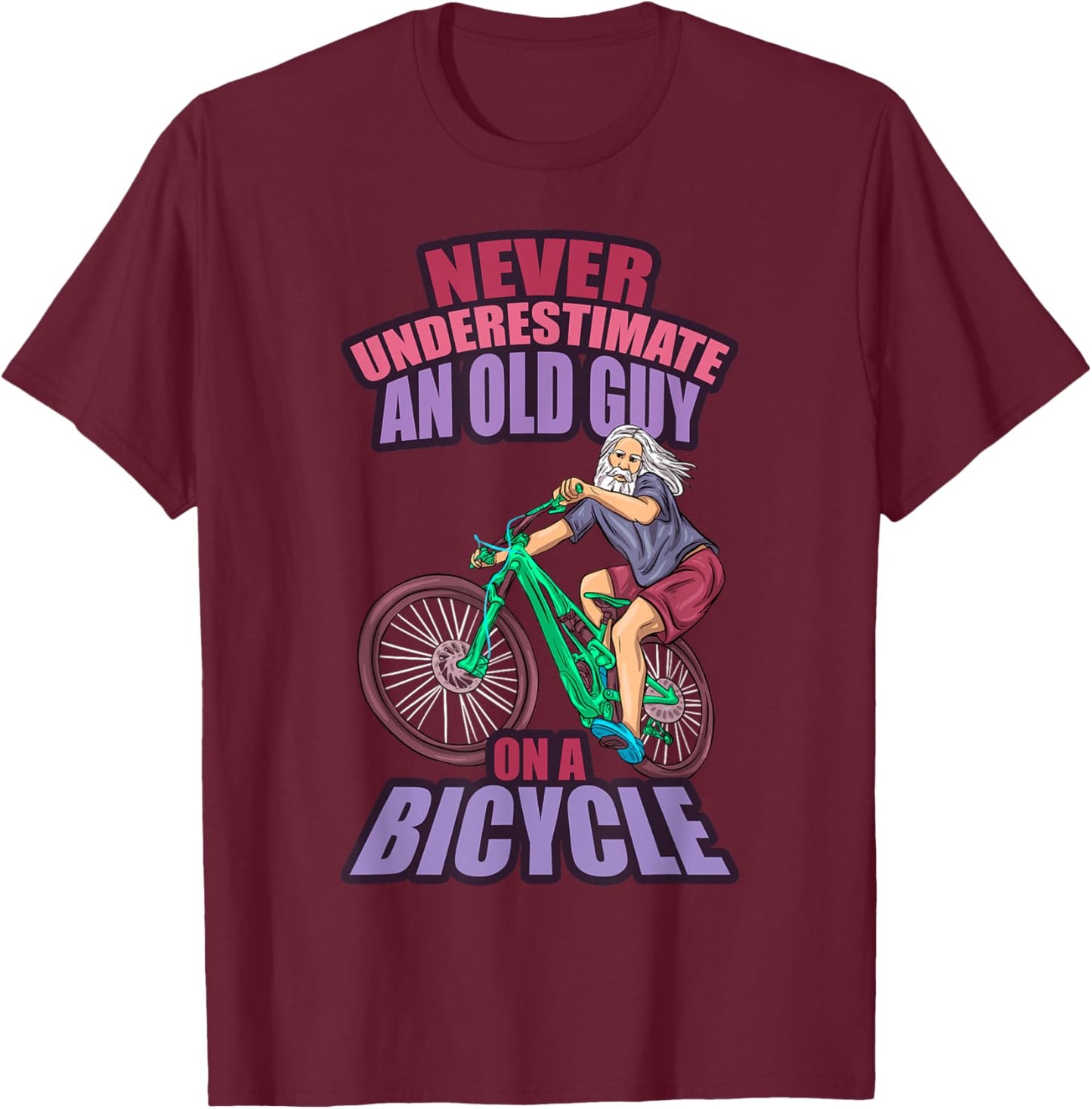 Bicycle Grandparents Cyclist Grandma Funny Pension T-Shirt - T-Shirt | Maroon