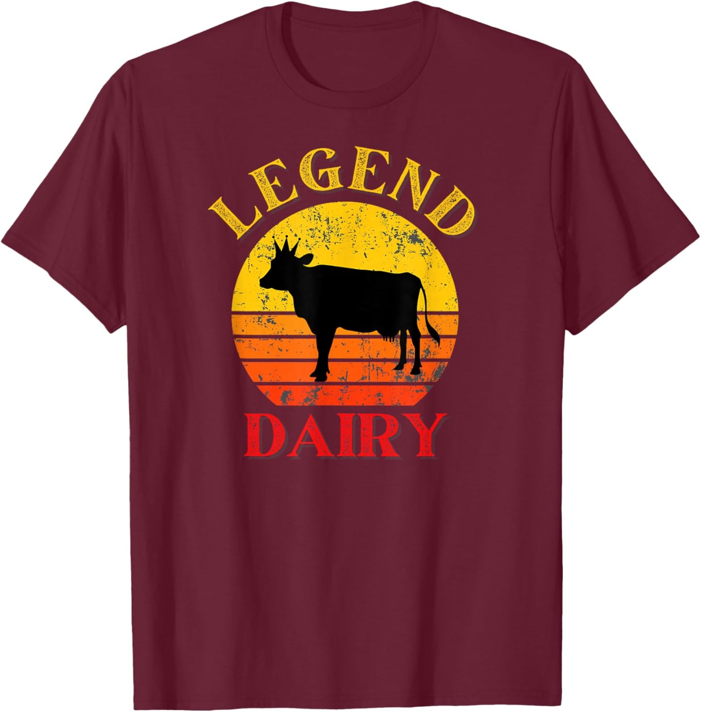 Legend Dairy Cow A Legend on the Farm T-Shirt - T-Shirt | Maroon