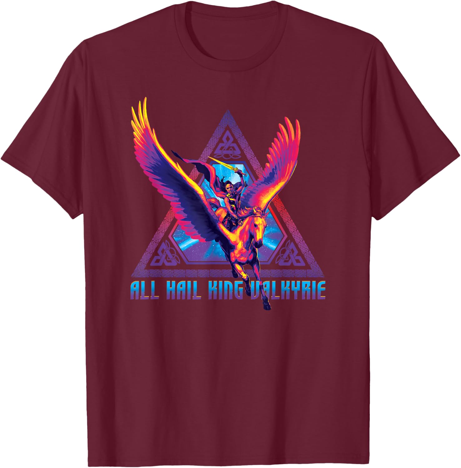 Marvel Thor: Love and Thunder All Hail King Valkyrie T-Shirt - T-Shirt | Maroon