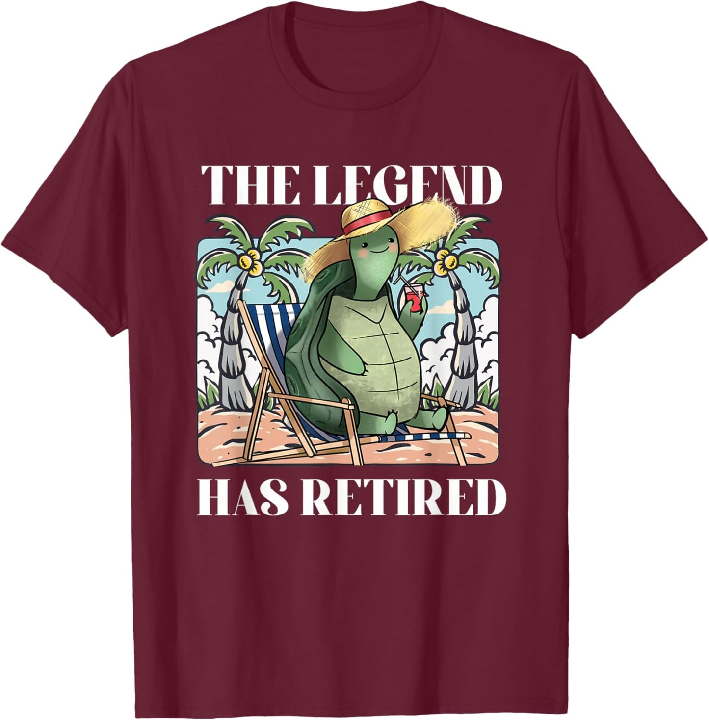 The Legend Has Retired | Retirement | Funny Turtle T-Shirt - T-Shirt | Maroon