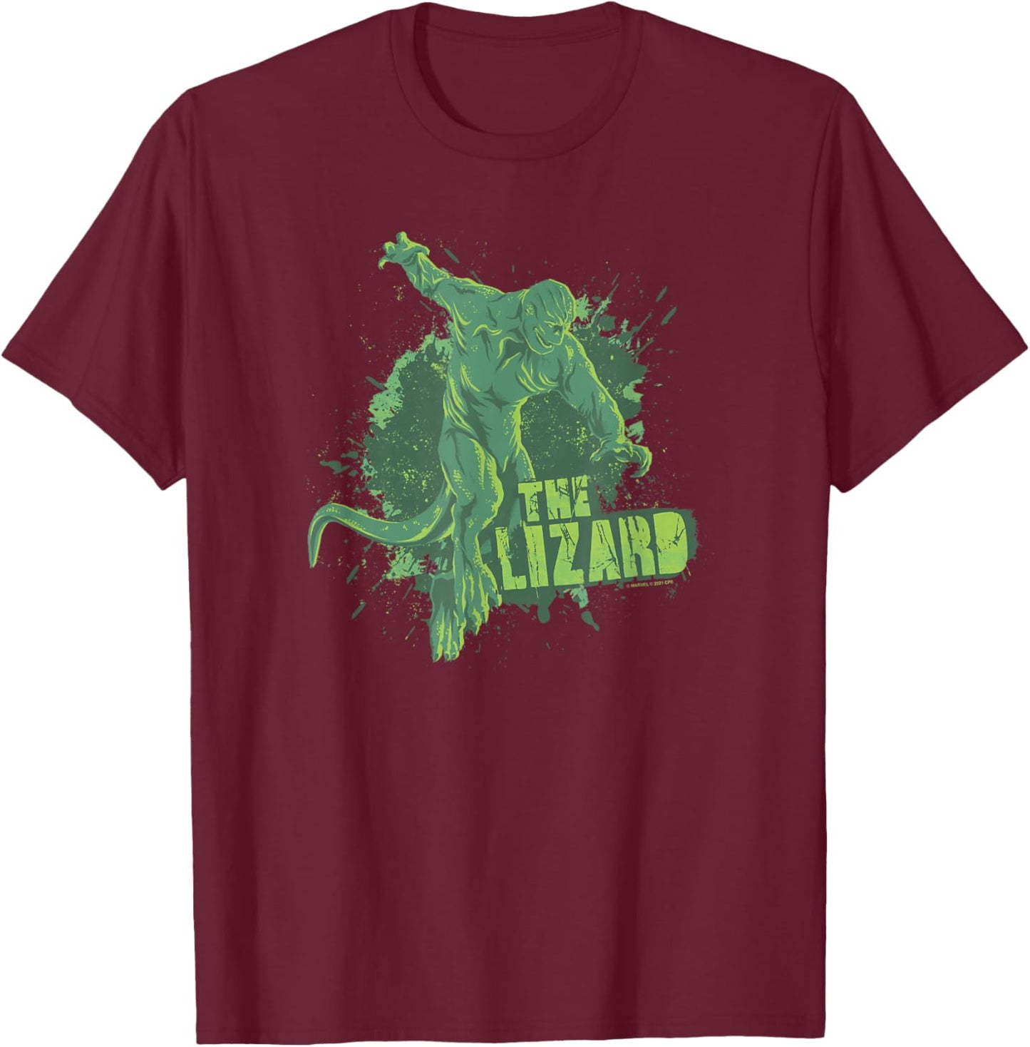 Marvel Spider-Man No Way Home The Lizard Paint Splatter T-Shirt - T-Shirt | Maroon