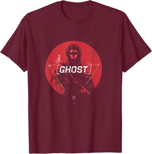 Call of Duty: Modern Warfare 2 Ghost Red Spotlight Shot T-Shirt - T-Shirt | Maroon