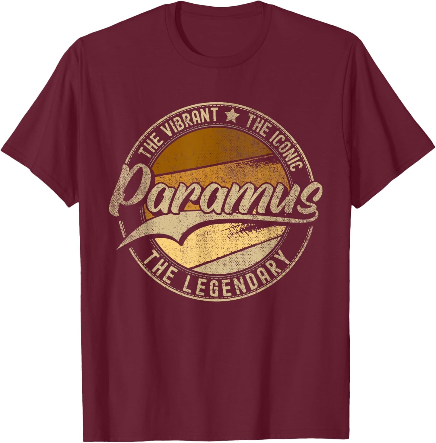 Paramus NJ | New Jersey | Vintage Distressed T-Shirt - T-Shirt | Maroon