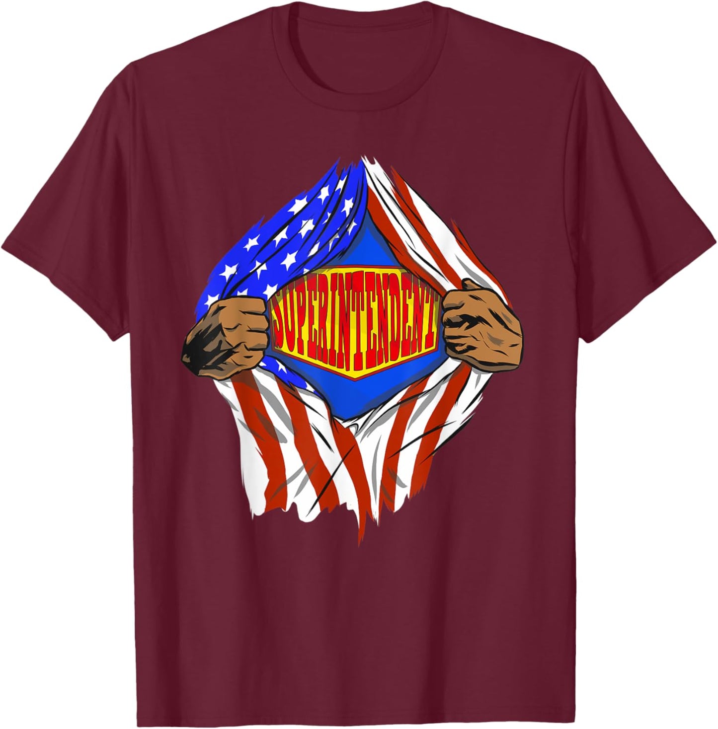 Funny Super Superintendent Hero Job T-Shirt - T-Shirt | Maroon