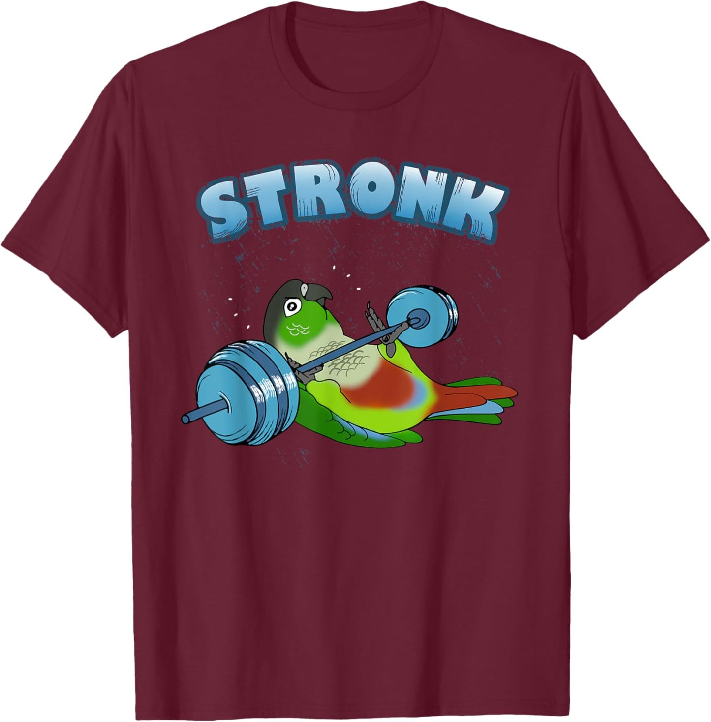 Stronk Conure fitness Parrot workout Conure Gym Birb memes T-Shirt - T-Shirt | Maroon