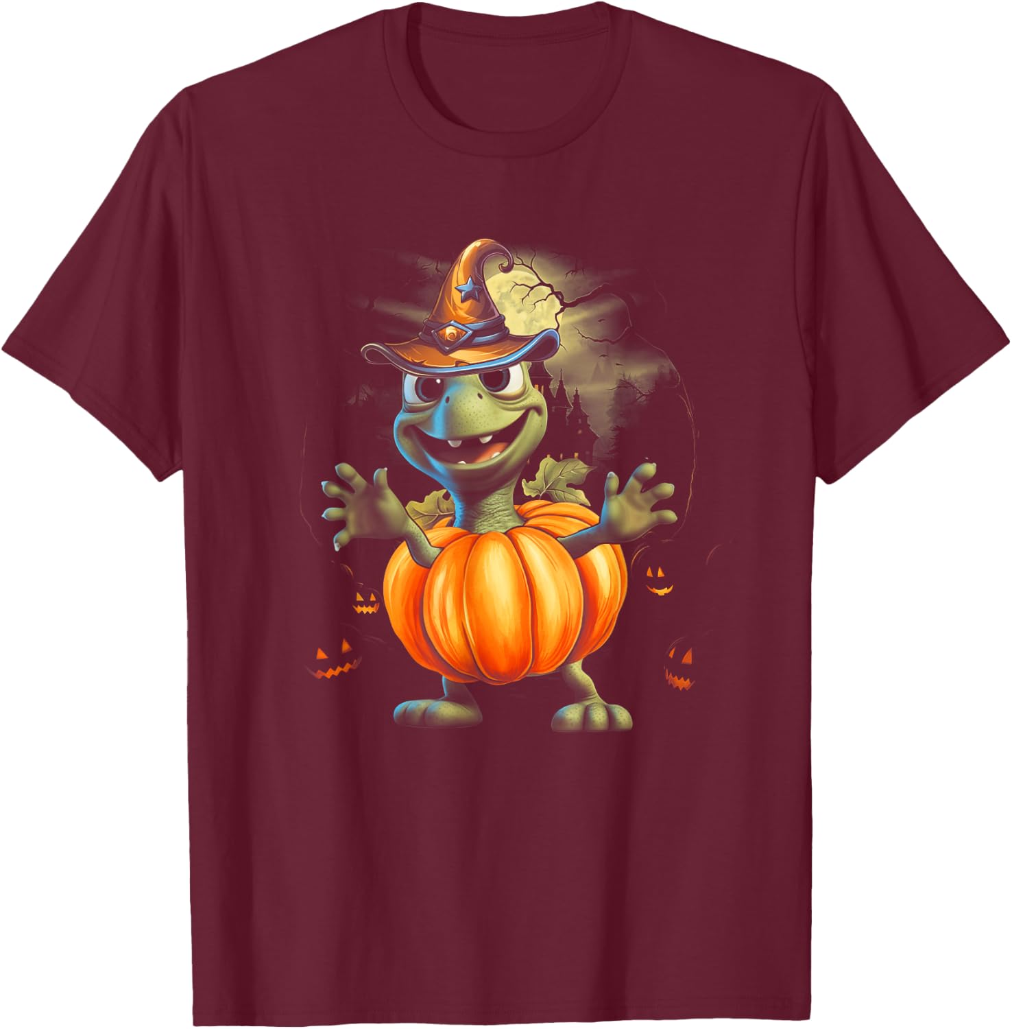 Cute Sea Turtle Pumpkin Halloween Costume Ocean Life Animal T-Shirt - T-Shirt | Maroon