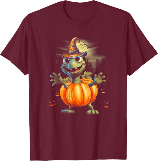 Cute Sea Turtle Pumpkin Halloween Costume Ocean Life Animal T-Shirt - T-Shirt | Maroon