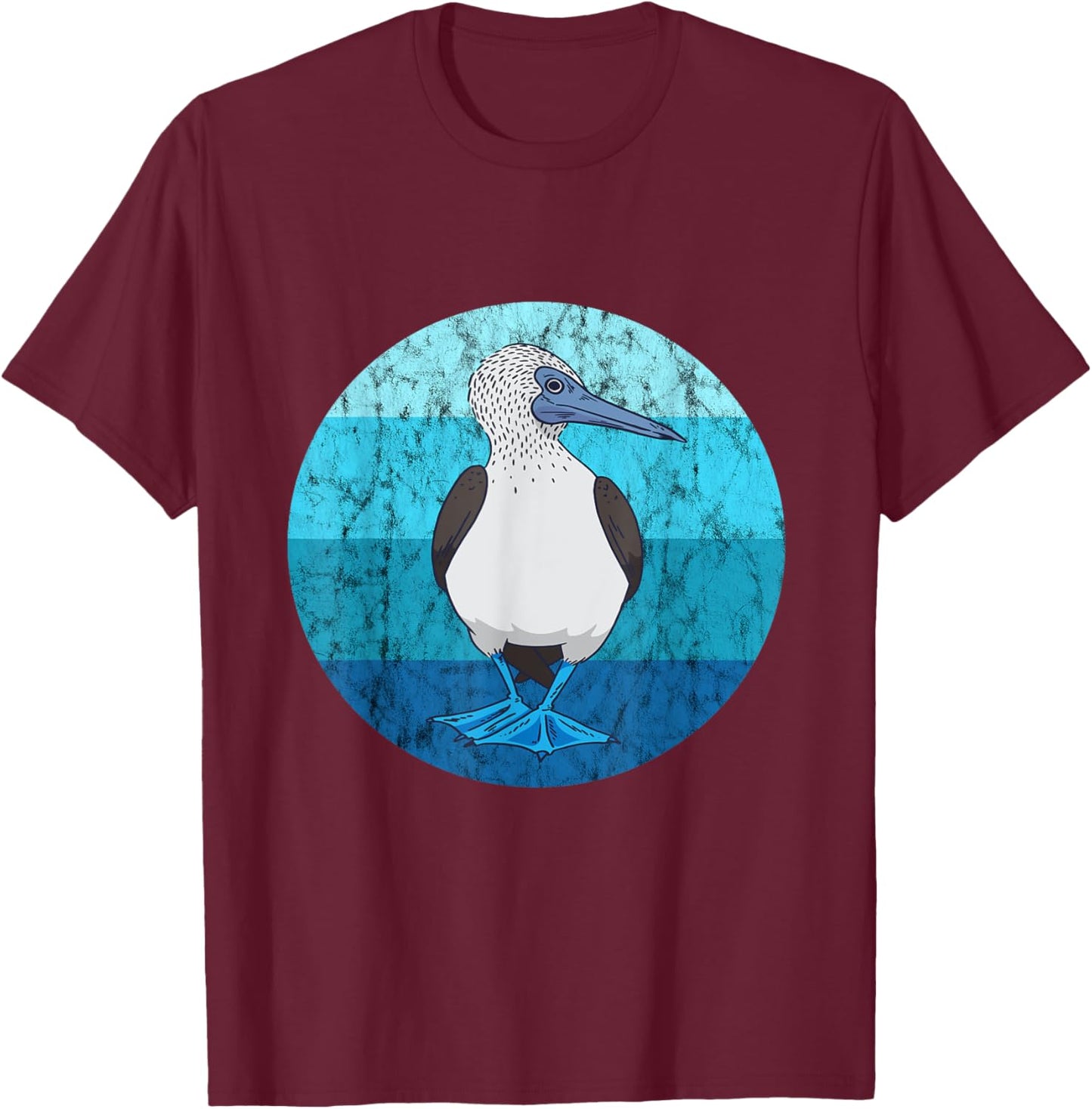 Blue-footed boobies boobies bird lovers retro vintage water T-Shirt - T-Shirt | Maroon