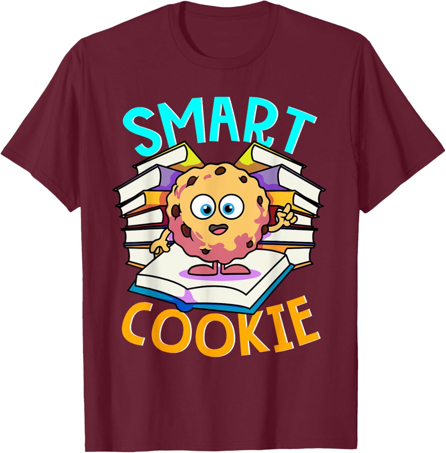 Funny Book Reader Chocolate Chip Cookie Reading Love Books T-Shirt - T-Shirt | Maroon