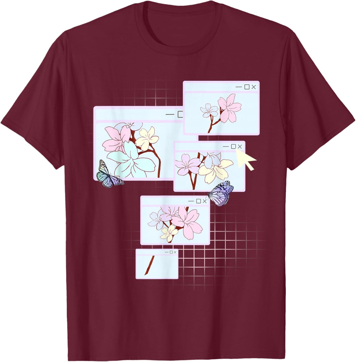 Kawaii E-Girl Shirt Pastel Aesthetic 90s Grunge Browser T-Shirt - T-Shirt | Maroon