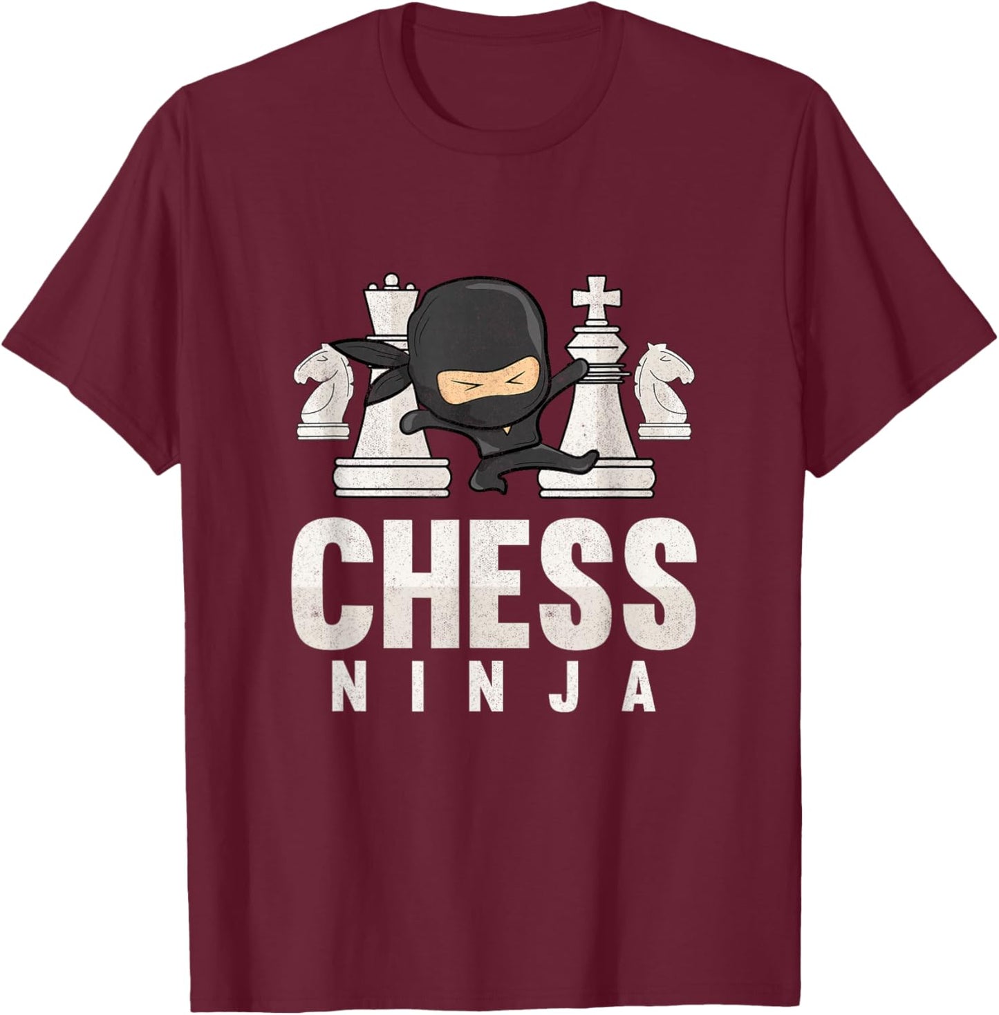 Chess Ninja Funny Chess Kids Chess Player Chess Boys T-Shirt - T-Shirt | Maroon