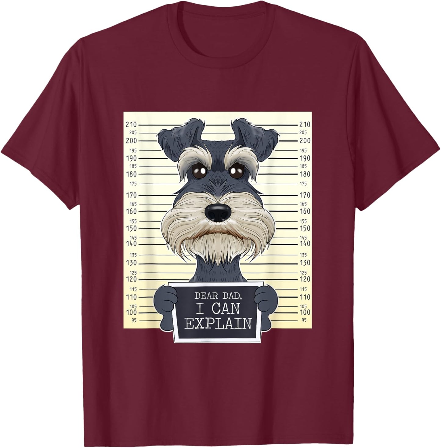 Funny Miniature Schnauzer Dad I Miniature Schnauzer T-Shirt - T-Shirt | Maroon
