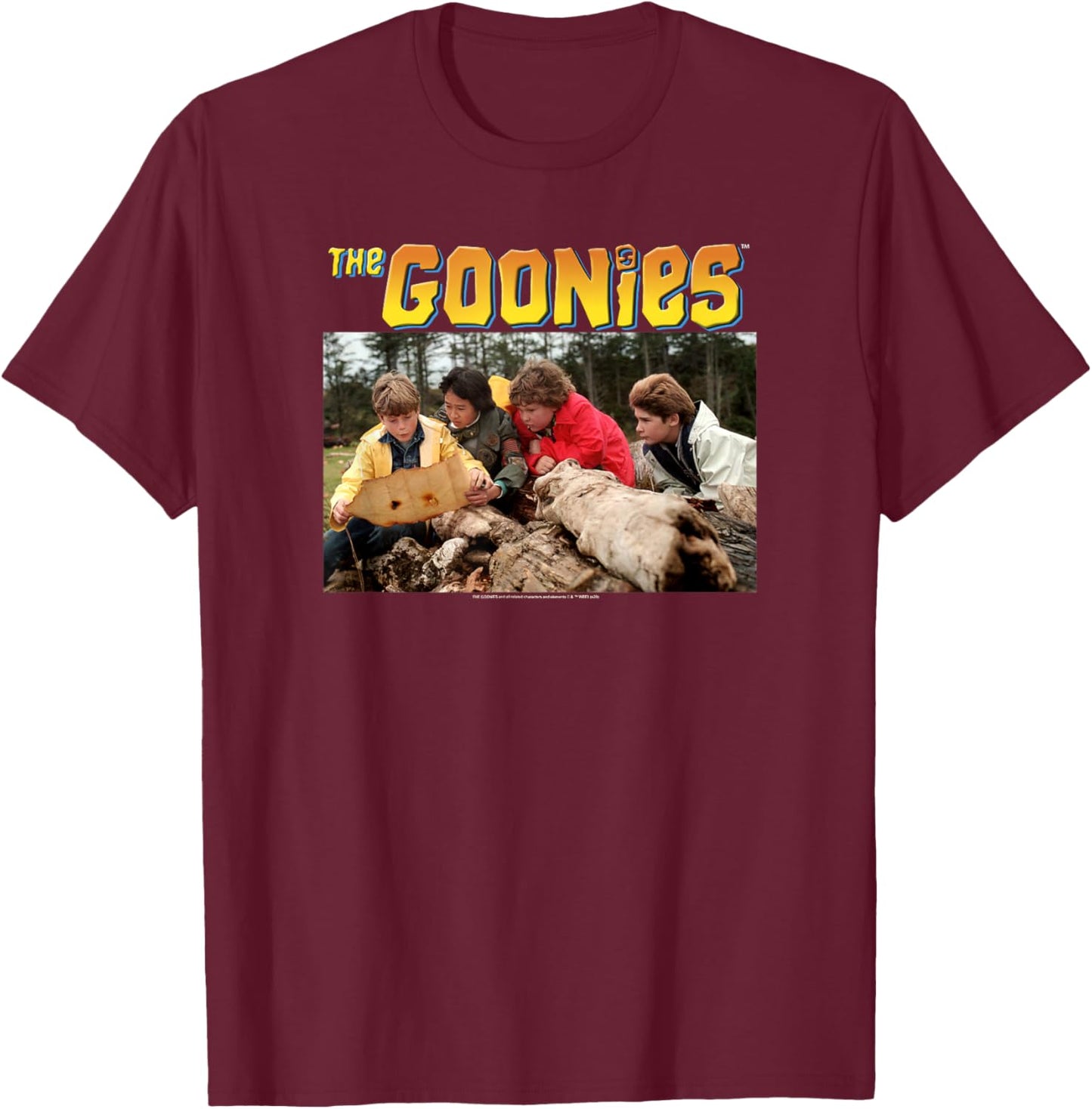 The Goonies Group Photo Logo T-Shirt - T-Shirt | Maroon