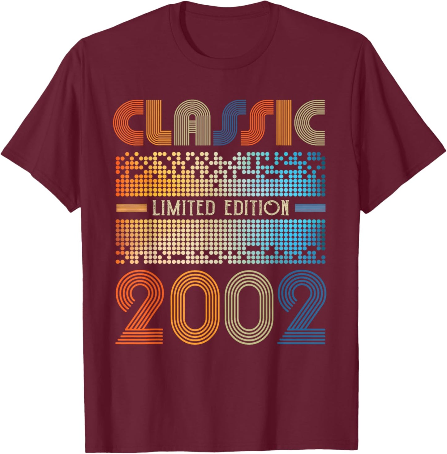 Classic 2002 Limited Edition Music Lover Born In 2002 Bday T-Shirt - T-Shirt | Maroon