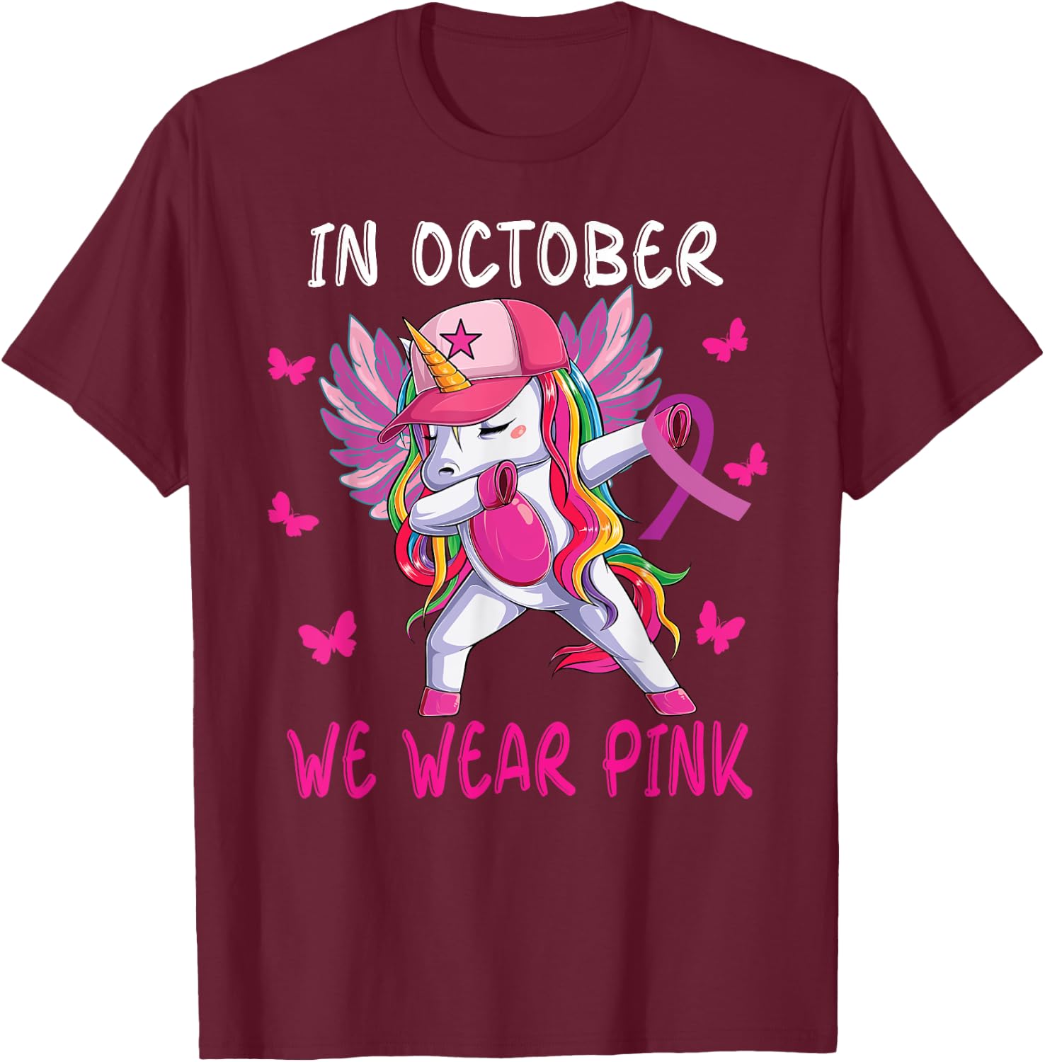 girls breast cancer awareness for toddlers kids Women T-Shirt - T-Shirt | Maroon