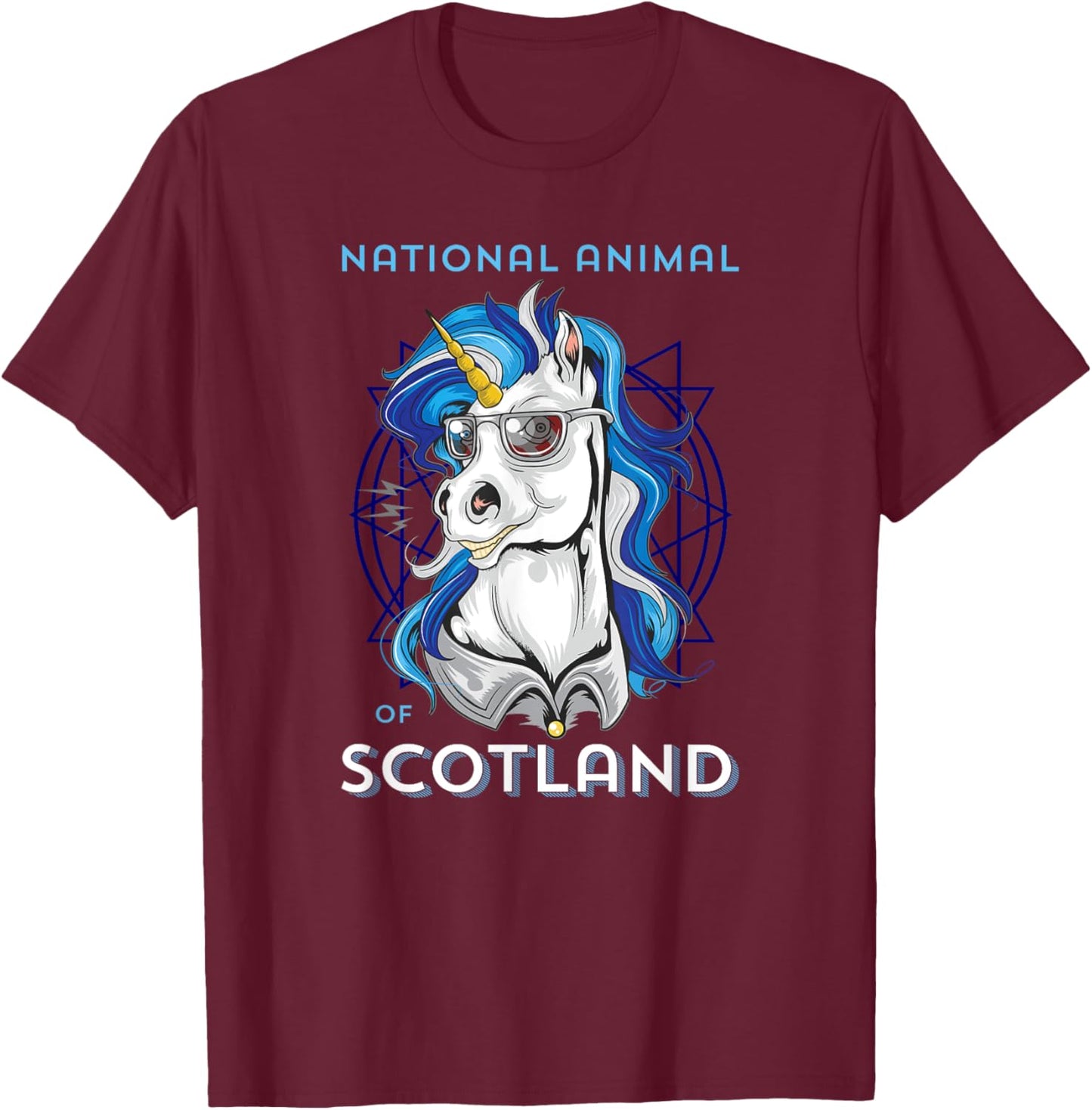 Scottish Unicorn Shirt Scotland Coat of Arms Rugby T-Shirt - T-Shirt | Maroon