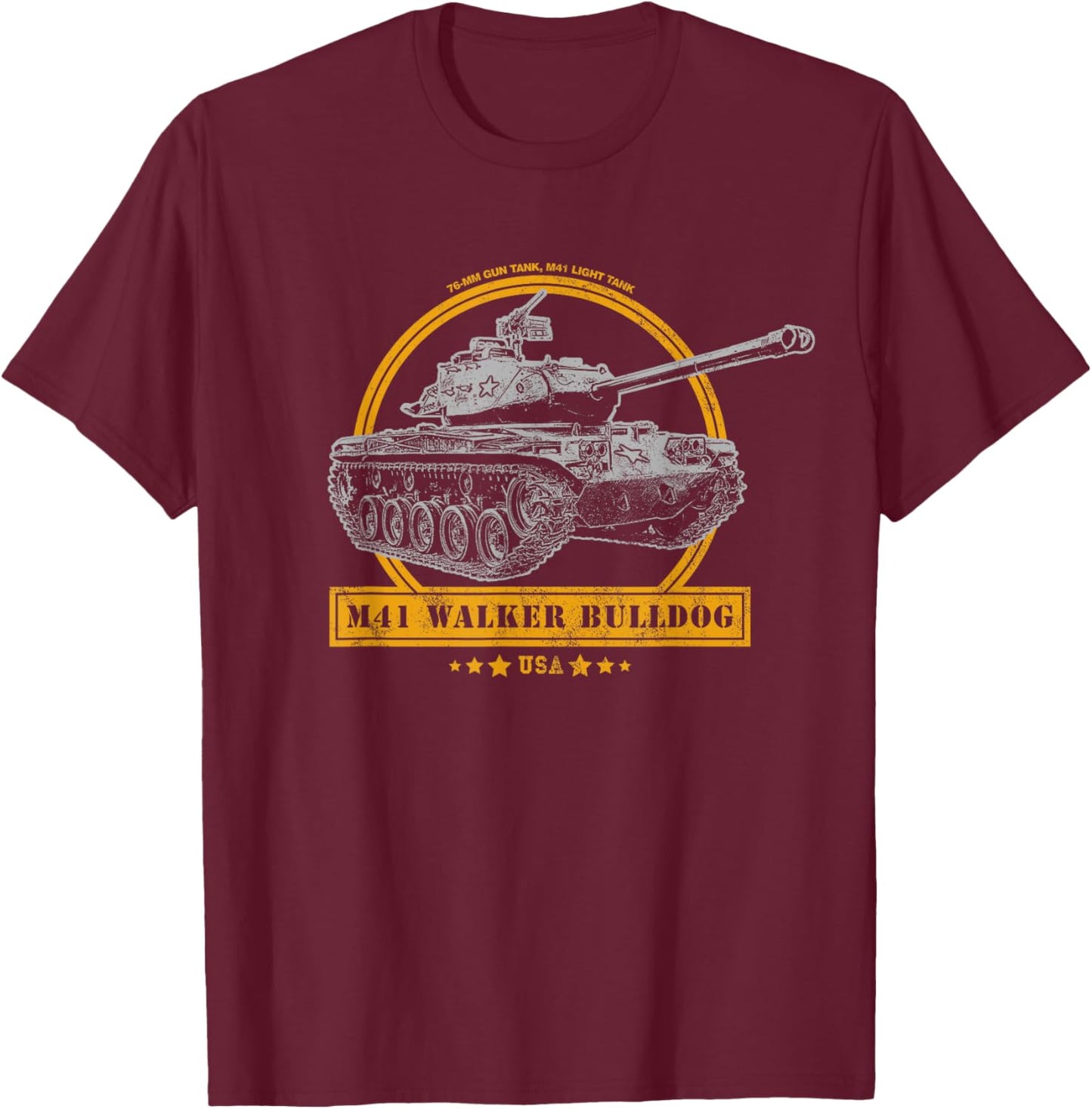 M41 Walker Bulldog Light Tank Men Women T-Shirt - T-Shirt | Maroon