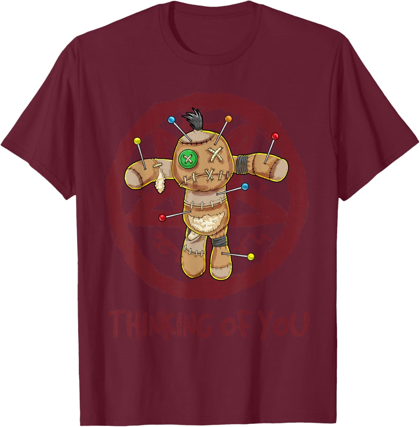Voodoo Doll Thinking of You Satanic Pastel T-Shirt - T-Shirt | Maroon