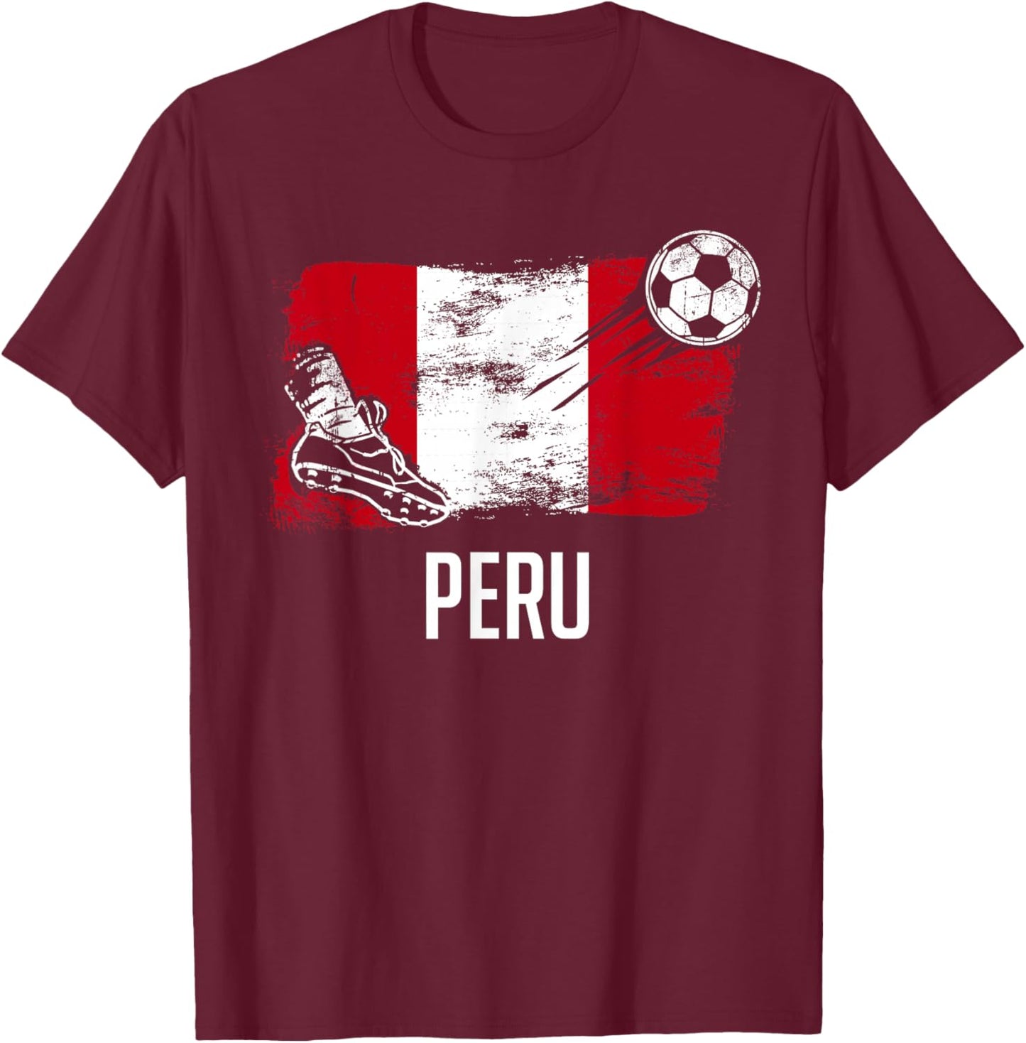 Peru Flag Jersey Peruvian Soccer Team Peruvian T-Shirt - T-Shirt | Maroon