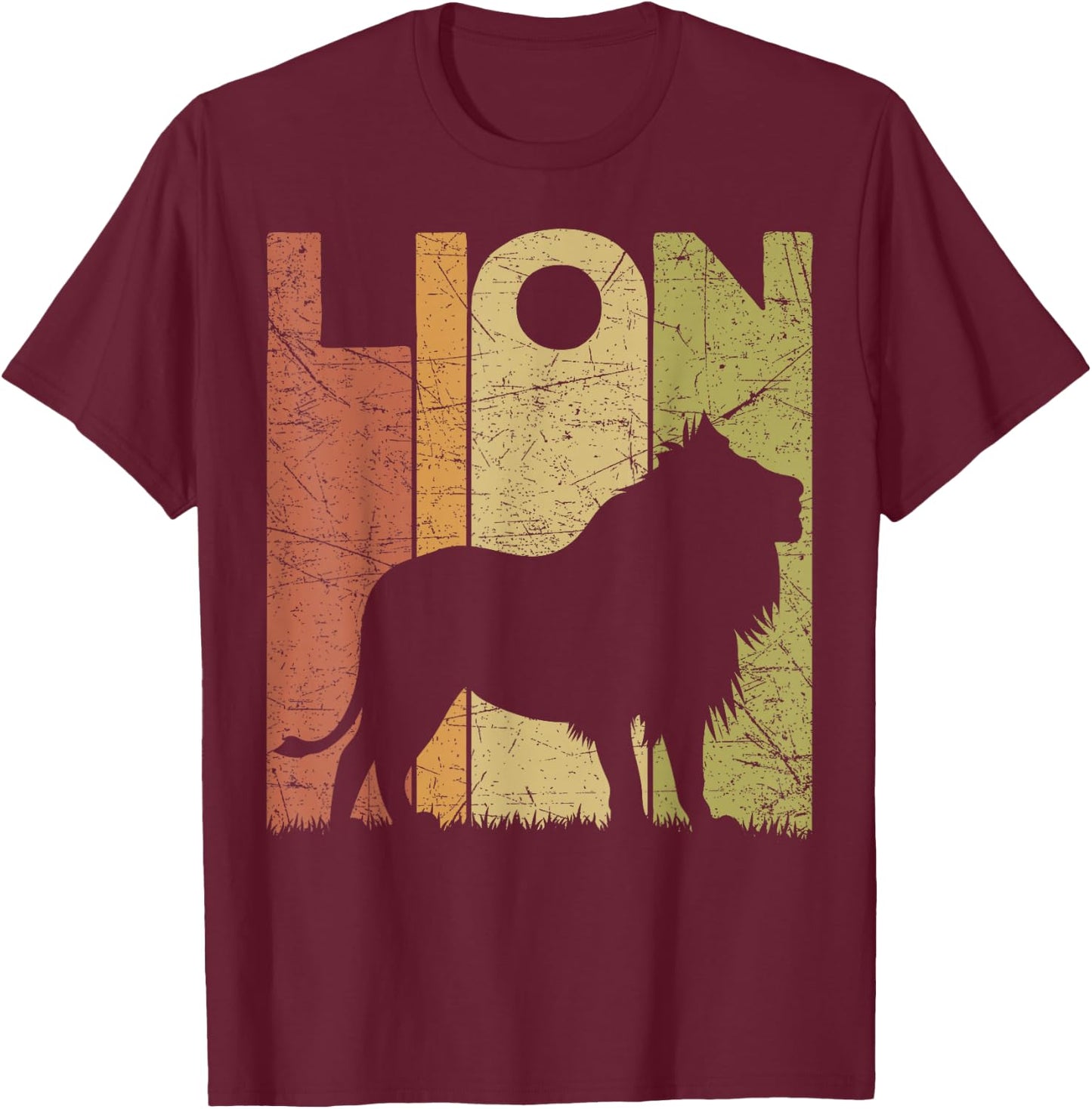 Lion Vintage Zookeeper Retro Lion Zookeeping T-Shirt - T-Shirt | Maroon