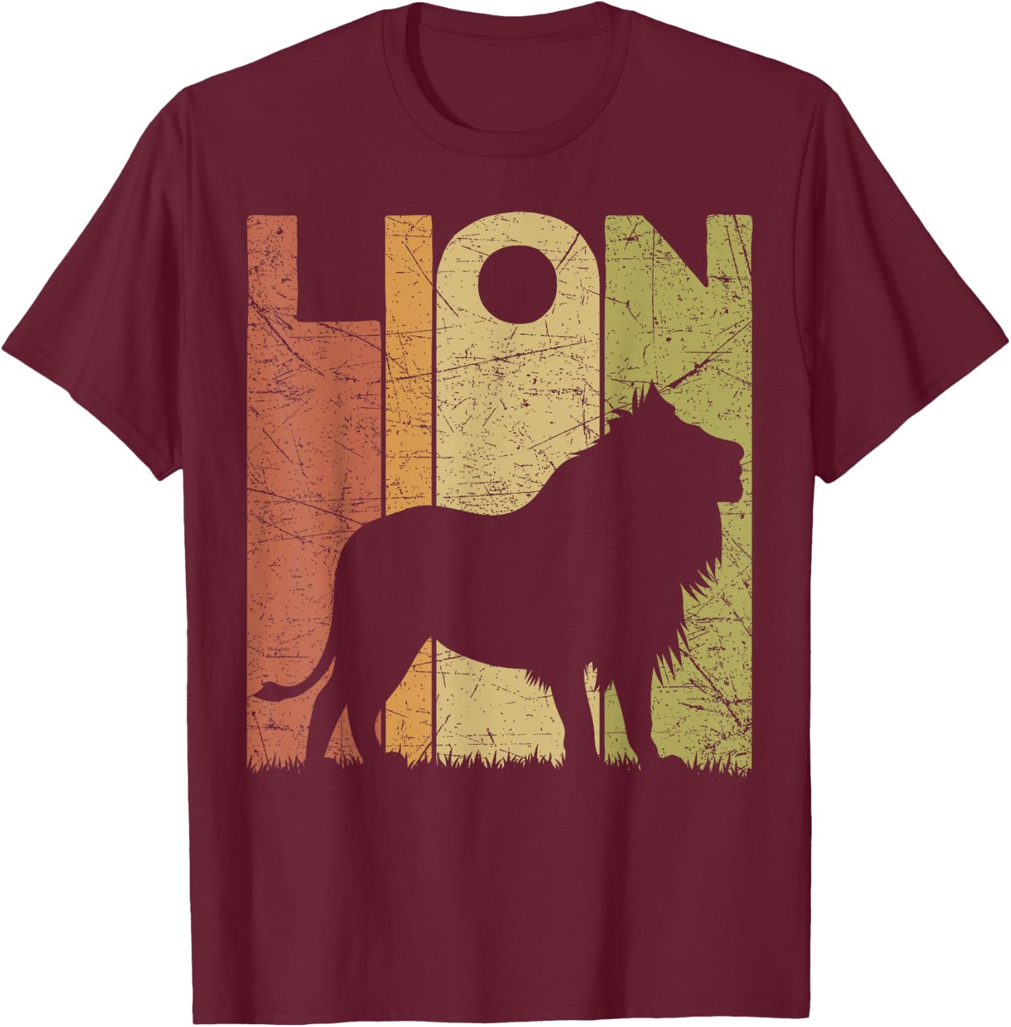 Lion Vintage Zookeeper Retro Lion Zookeeping T-Shirt - T-Shirt | Maroon