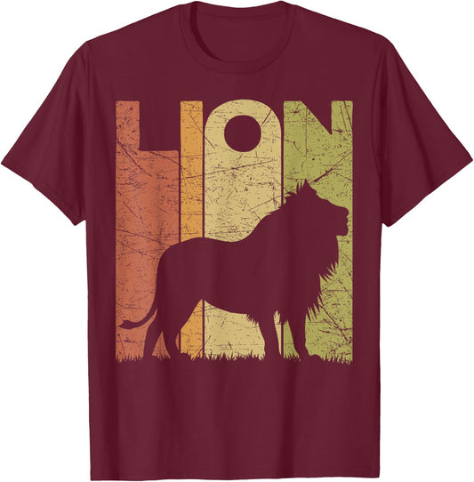 Lion Vintage Zookeeper Retro Lion Zookeeping T-Shirt - T-Shirt | Maroon