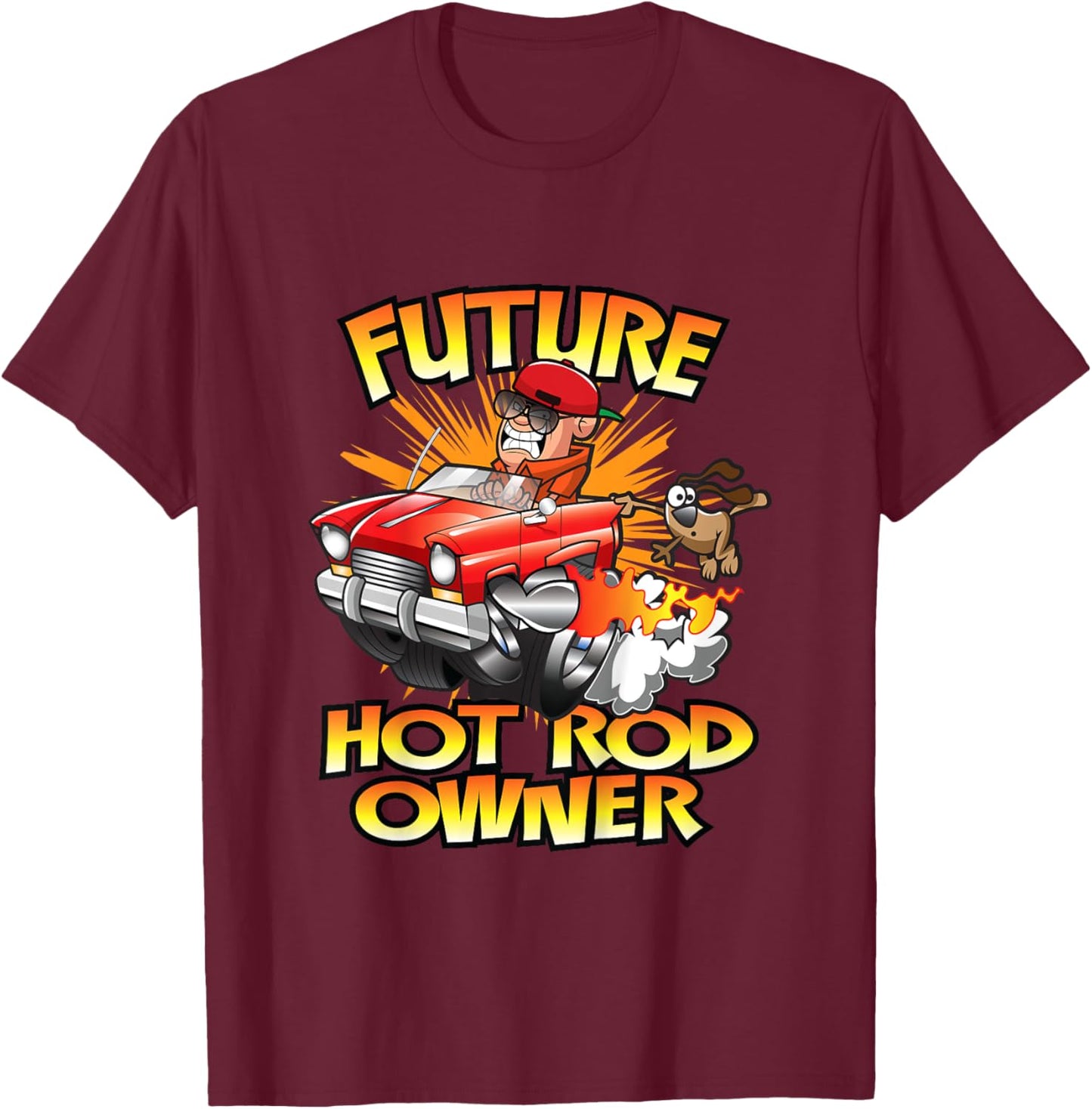Hot Rod Classic Car Future Owner Kids Hot Rod T-Shirt - T-Shirt | Maroon