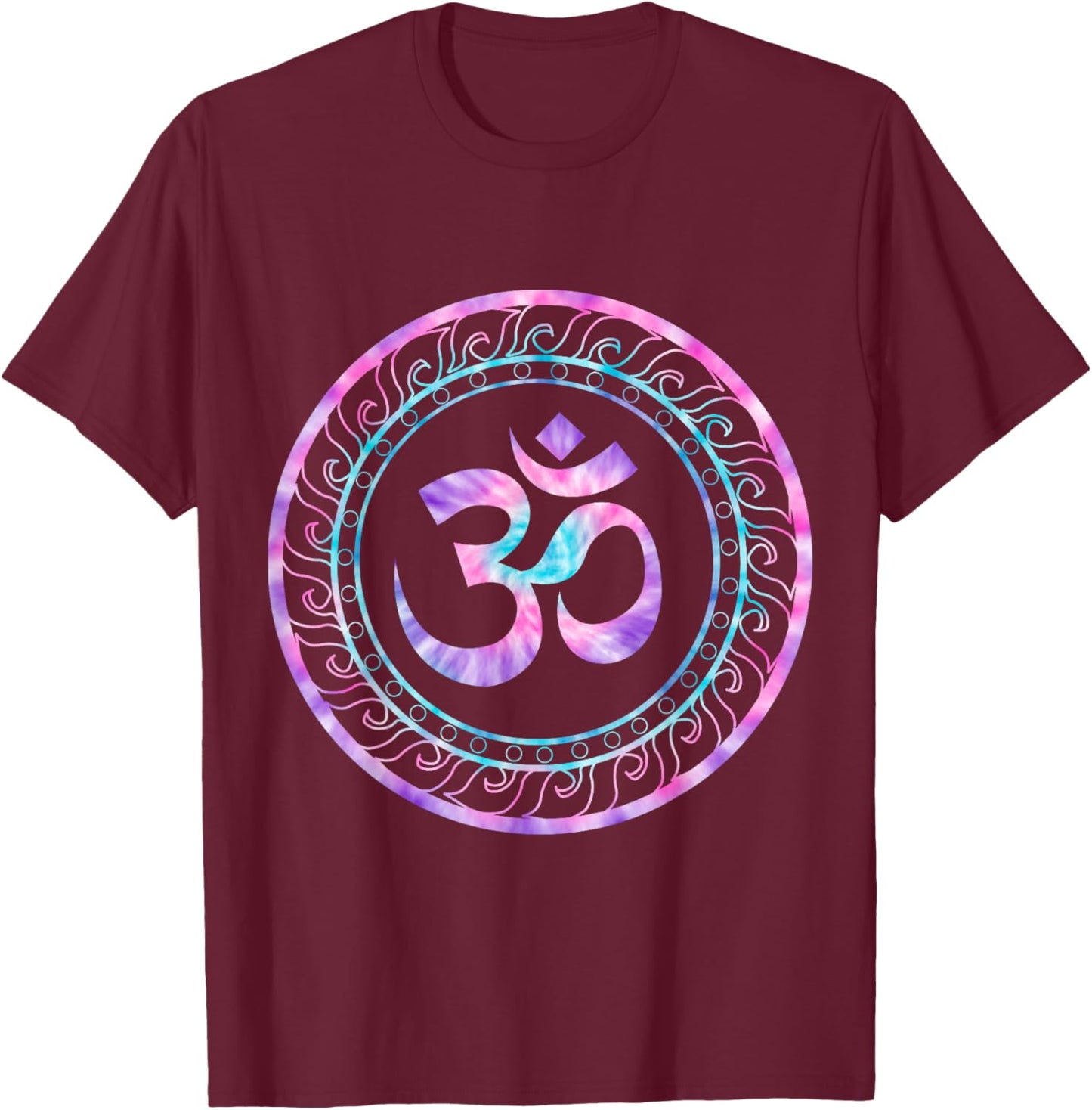 Om Ohm Aum Symbol Spiritual Yoga T-Shirt - T-Shirt | Maroon