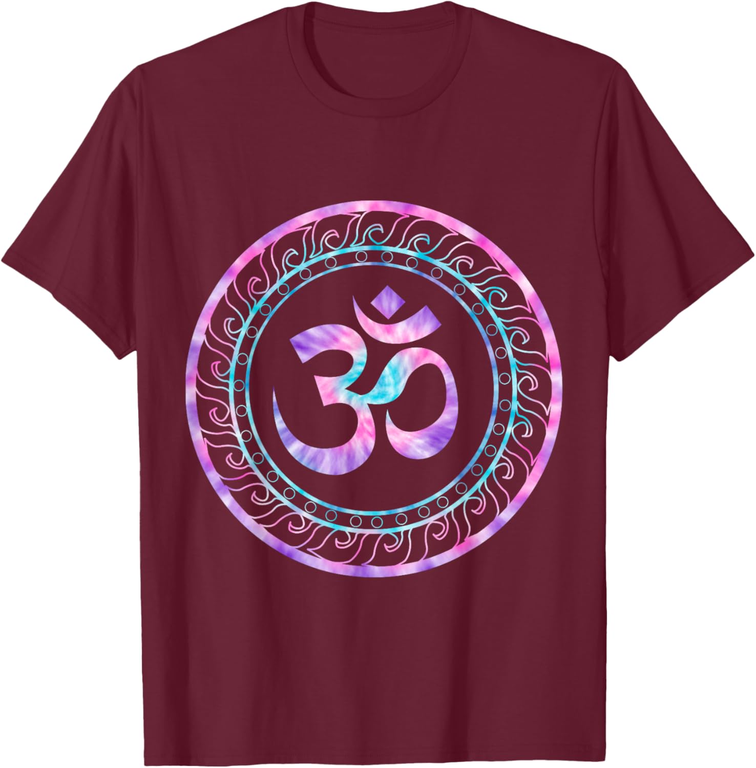 Om Ohm Aum Symbol Spiritual Yoga T-Shirt - T-Shirt | Maroon