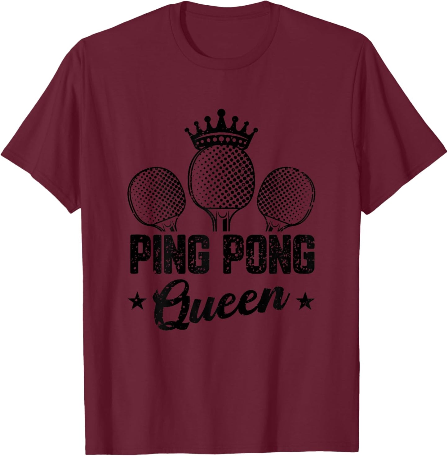 Funny Table Tennis Lover Graphic Women and Girls Ping Pong T-Shirt - T-Shirt | Maroon