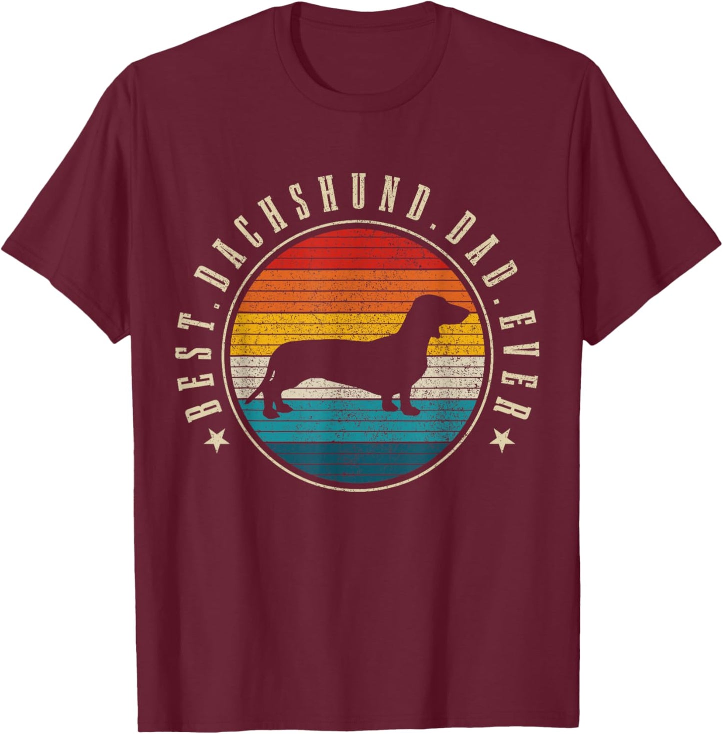 Dachshund Dog Vintage Funny Dog T-Shirt - T-Shirt | Maroon